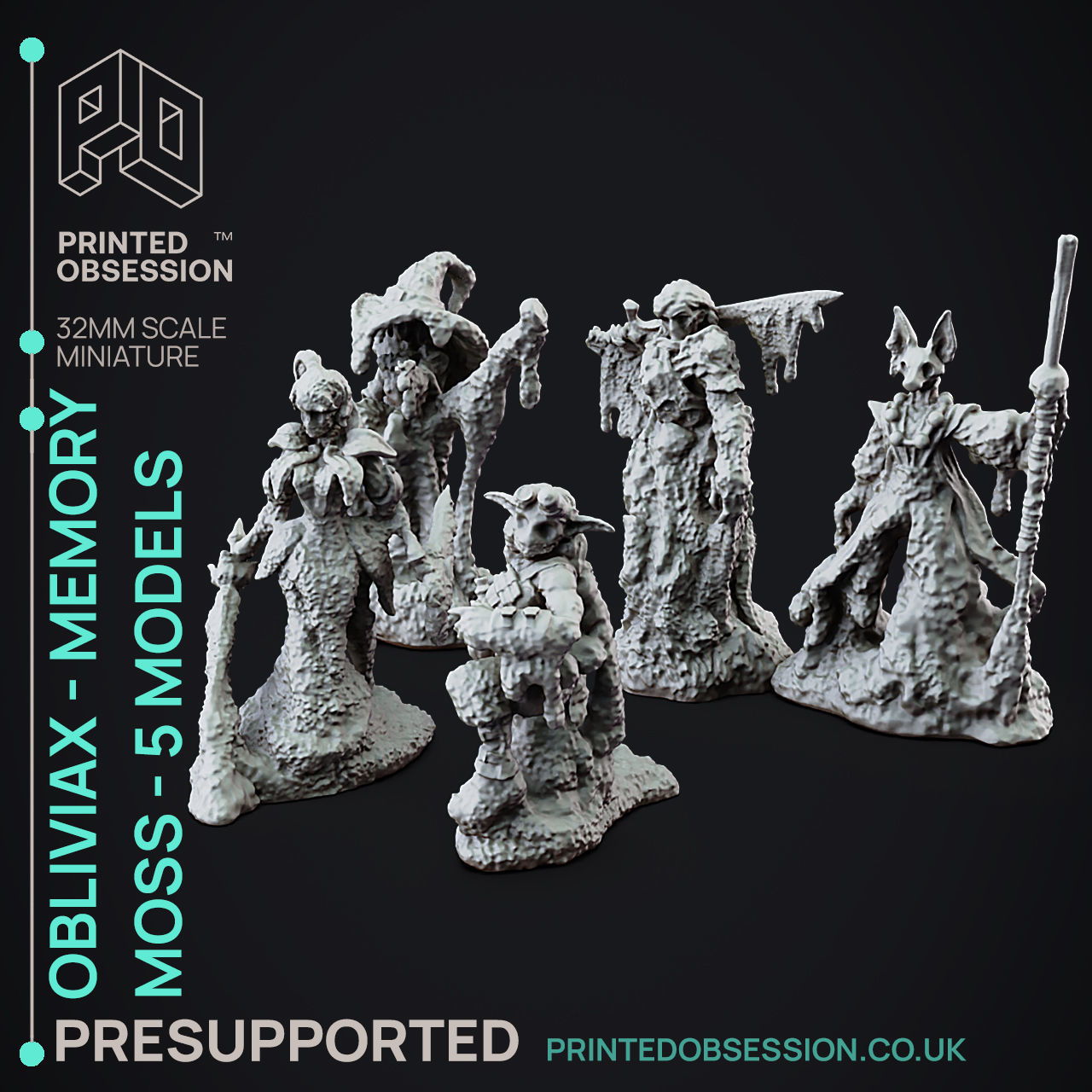 Obliviax Moss - 3D Printable TTRPG - PRESUPPORTED - 32mm 3D print model_1
