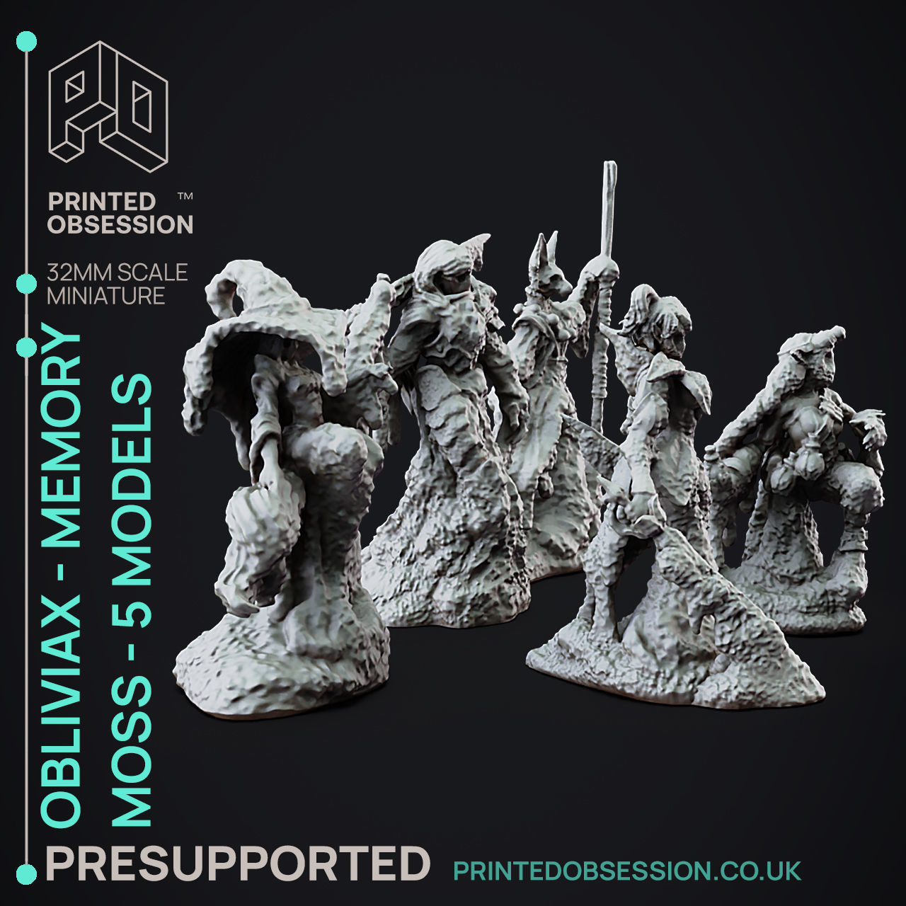 Obliviax Moss - 3D Printable TTRPG - PRESUPPORTED - 32mm 3D print model_5