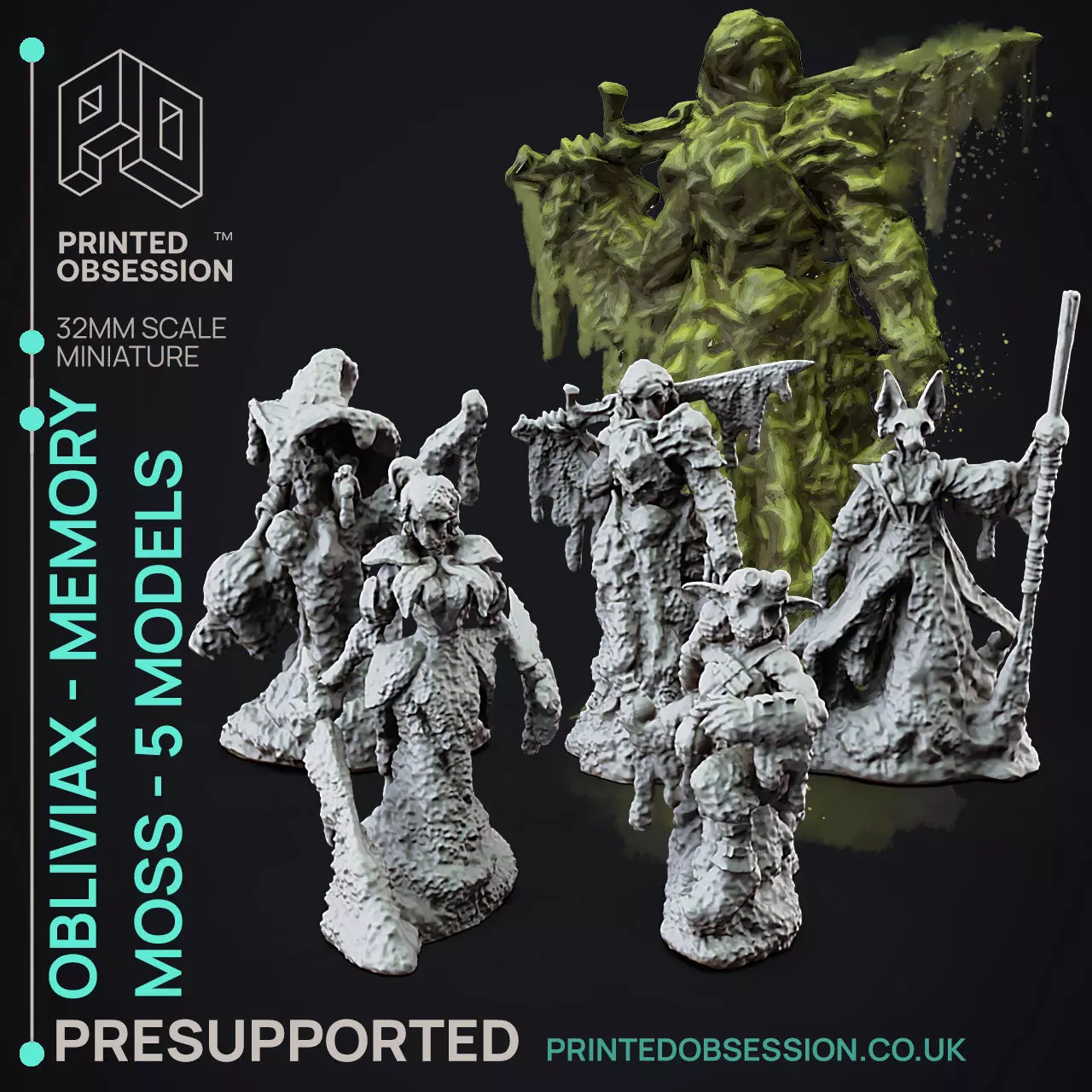 Obliviax Moss - 3D Printable TTRPG - PRESUPPORTED - 32mm 3D print model_0