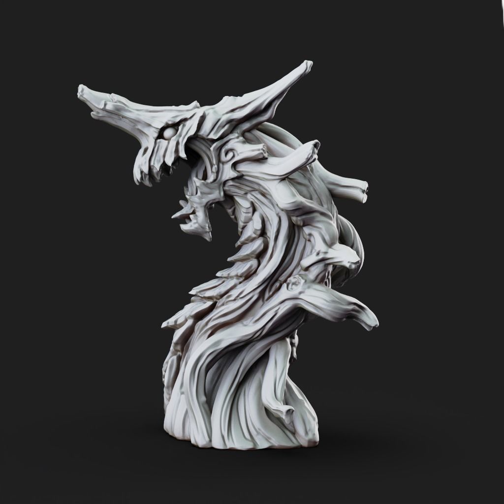 Root Wyrm - 3D Printable TTRPG - PRESUPPORTED - 32mm Scale 3D print model_9