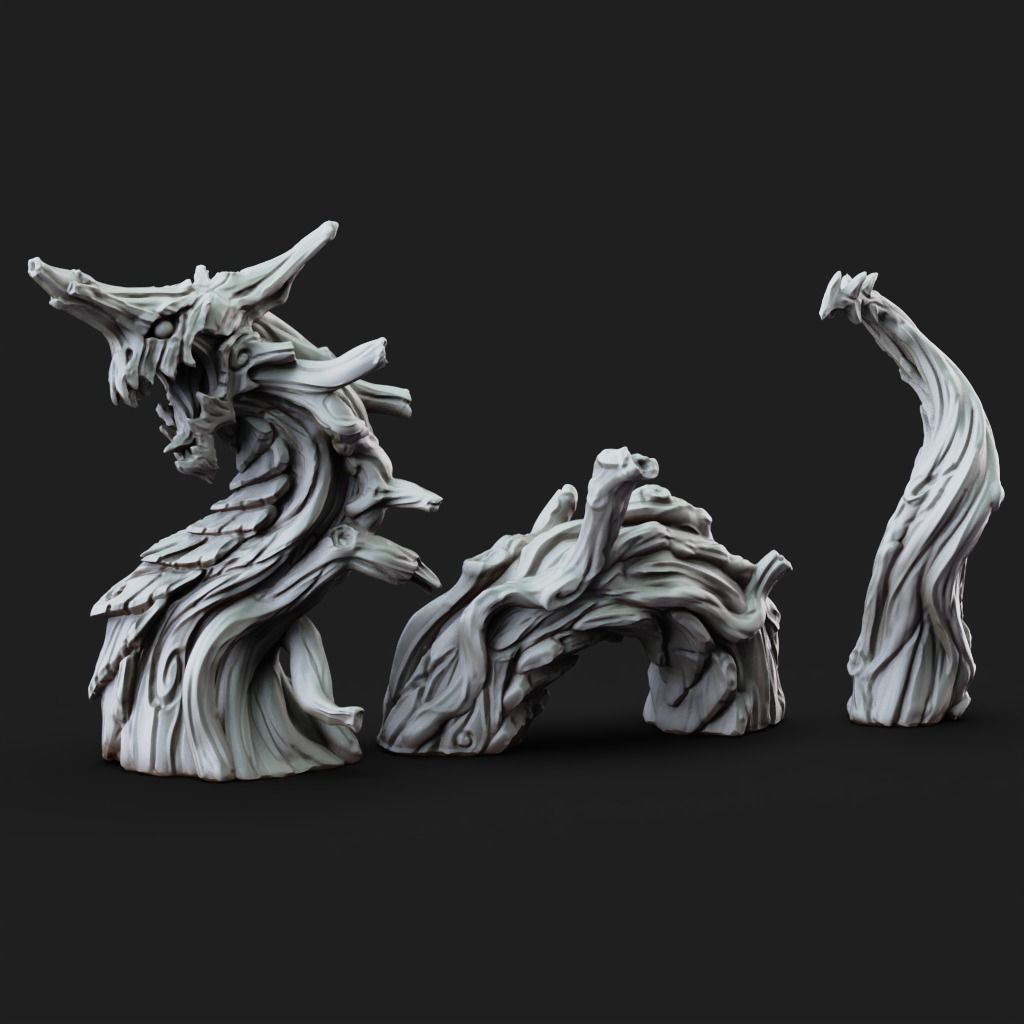 Root Wyrm - 3D Printable TTRPG - PRESUPPORTED - 32mm Scale 3D print model_4