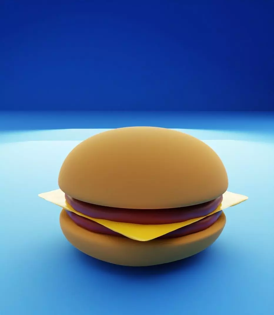 burger Low-poly 3D model_0