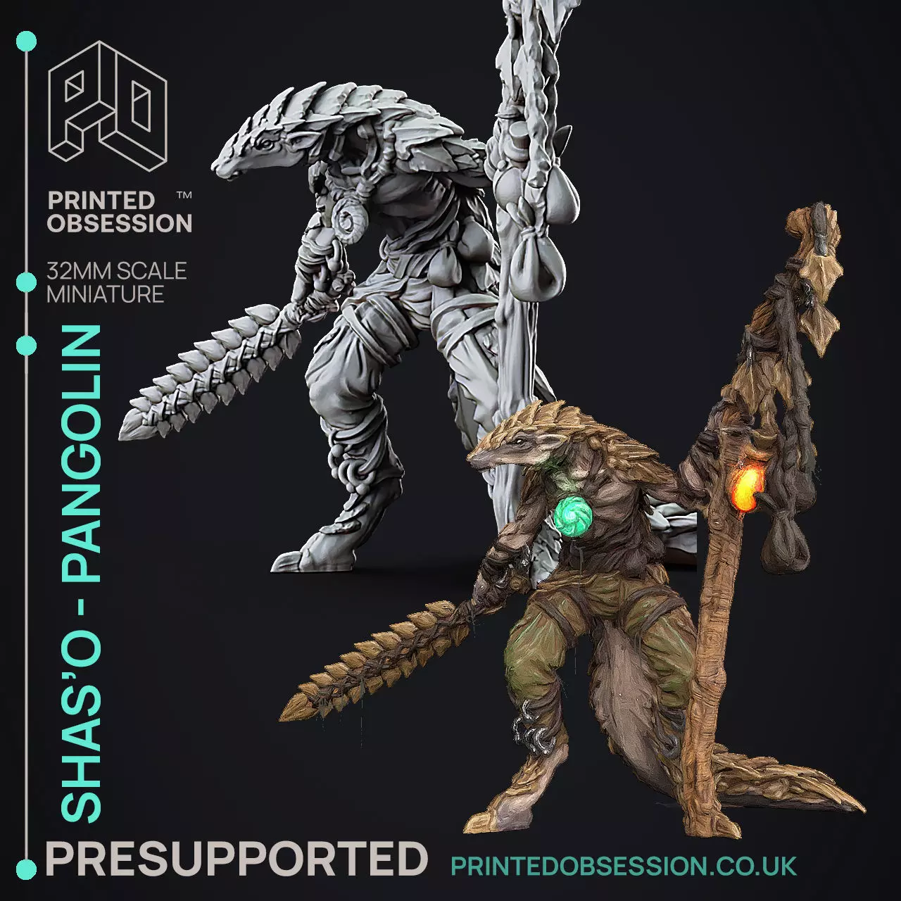 Pango Shaman - 3D Printable TTRPG - PRESUPPORTED - 32mm 3D print model