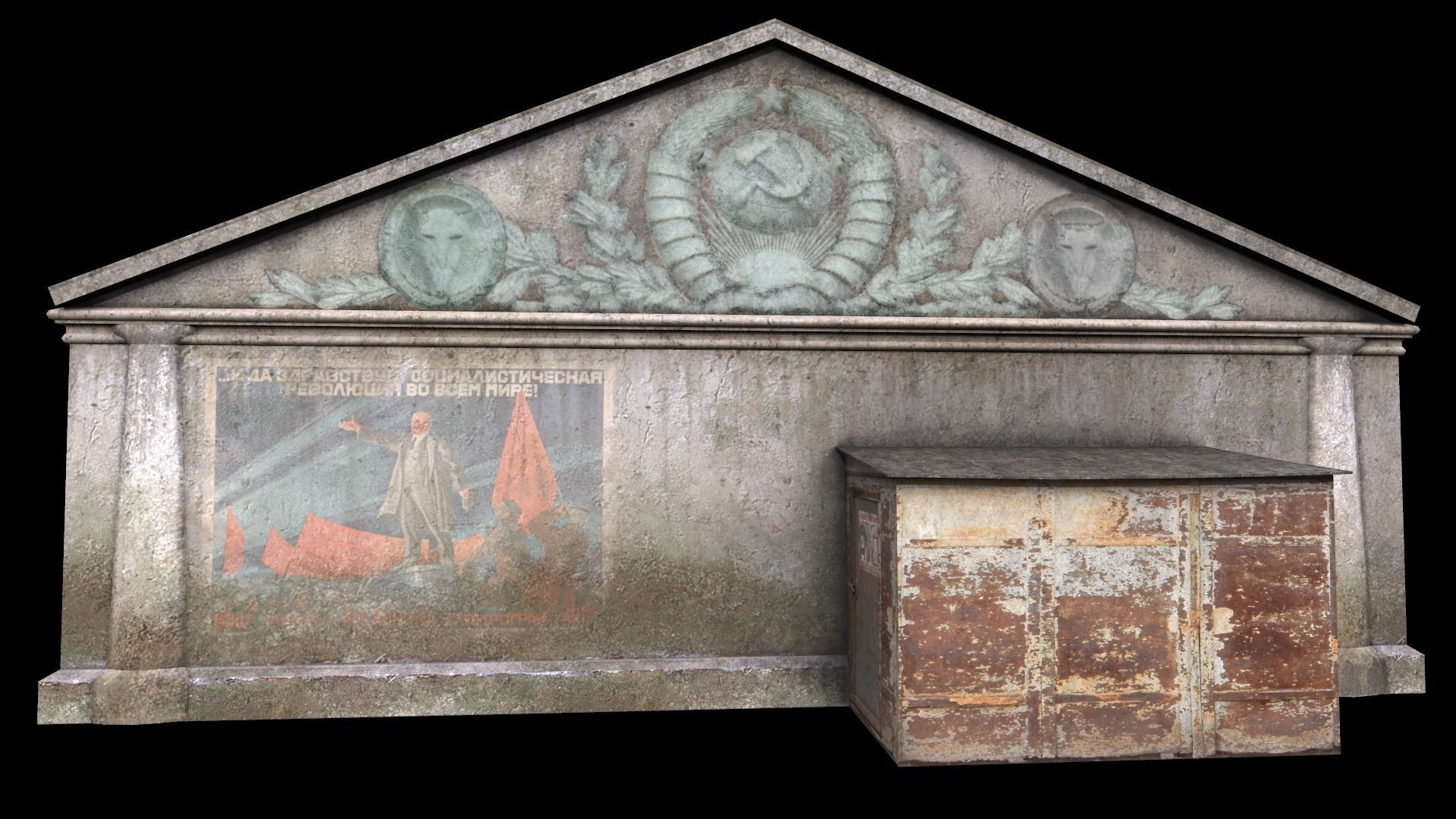 old building Low-poly 3D model_8