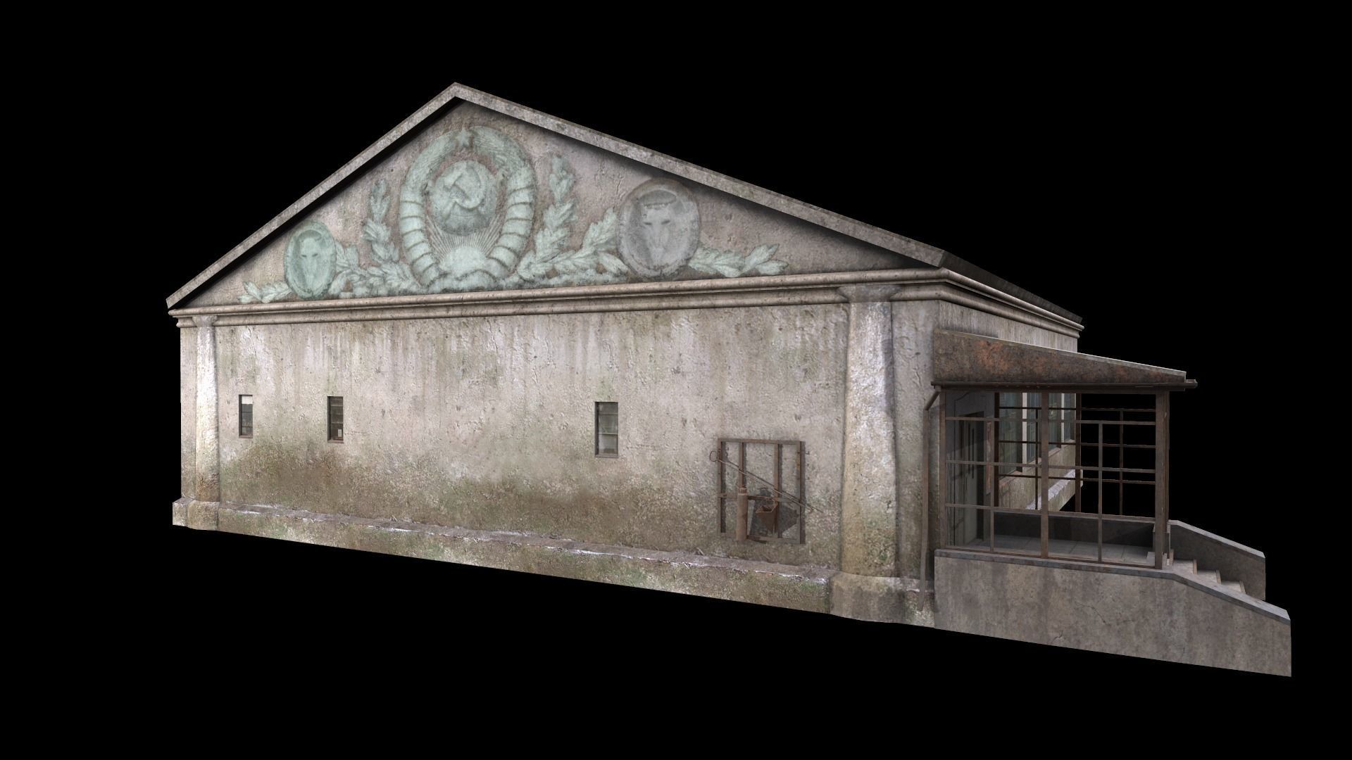 old building Low-poly 3D model_4