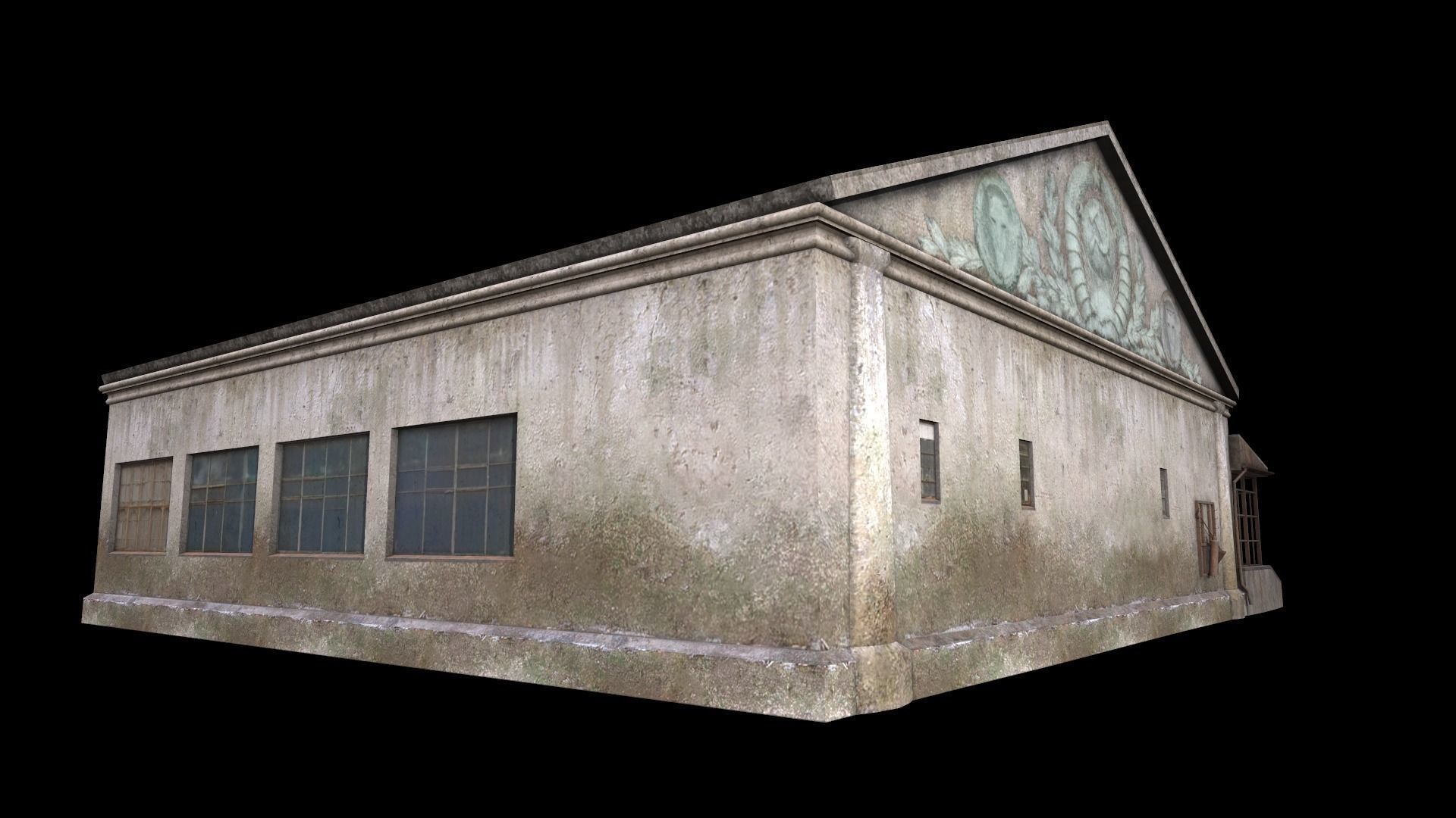 old building Low-poly 3D model_6