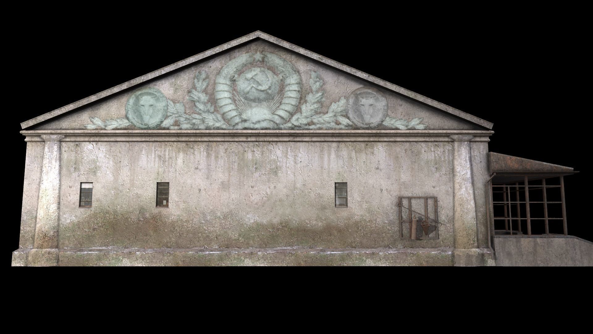 old building Low-poly 3D model_5