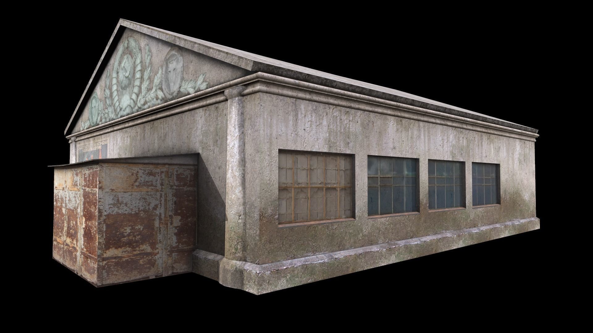 old building Low-poly 3D model_7