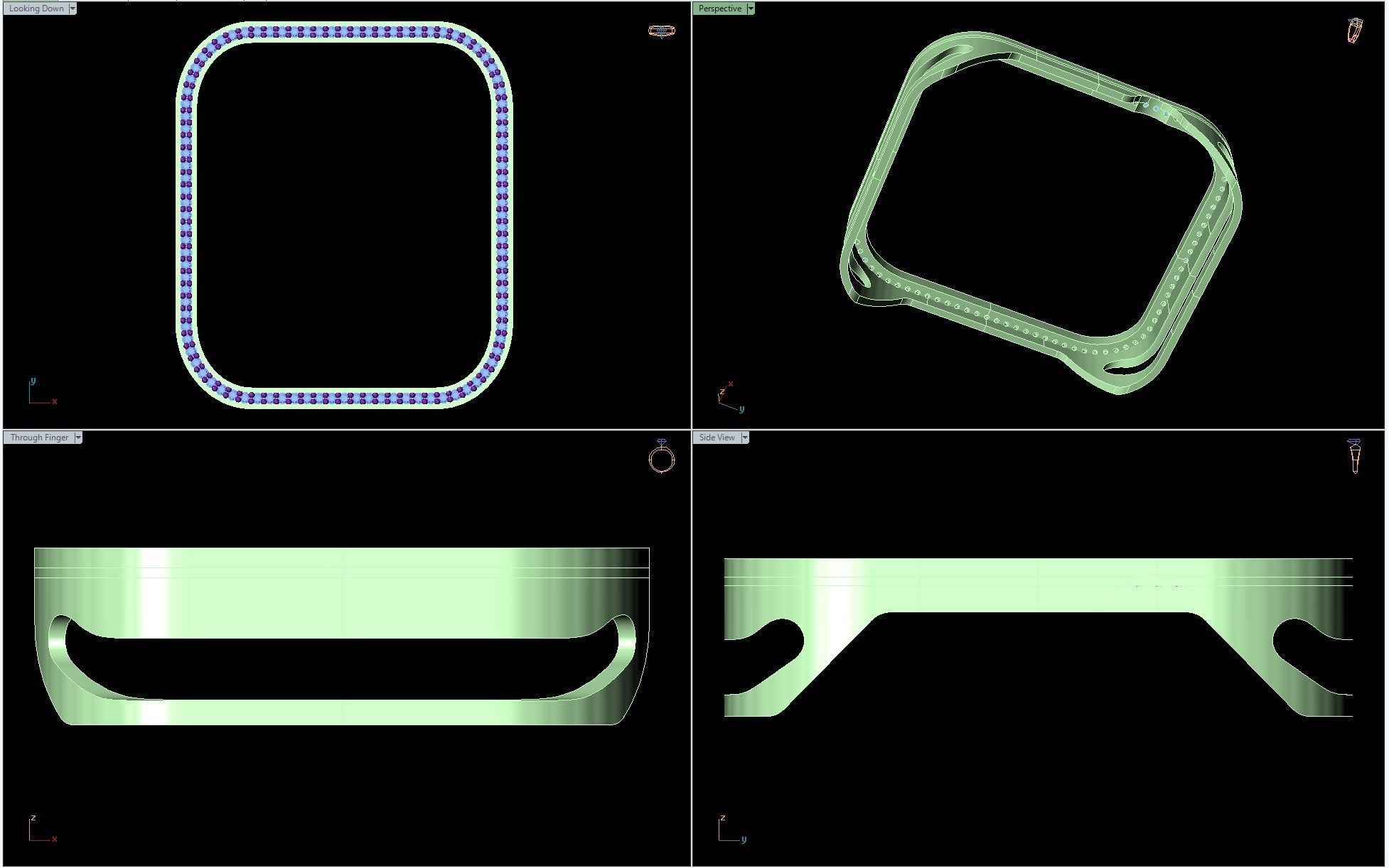 APPLE WATCH BAND WITH STONE 3D print model_3