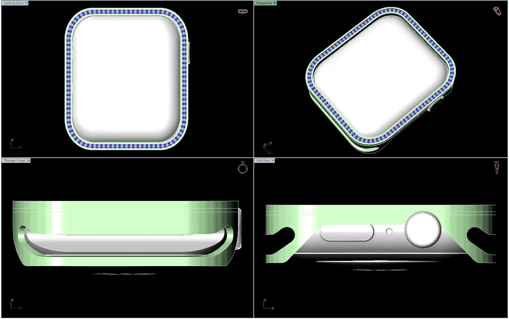 APPLE WATCH BAND WITH STONE 3D print model_2