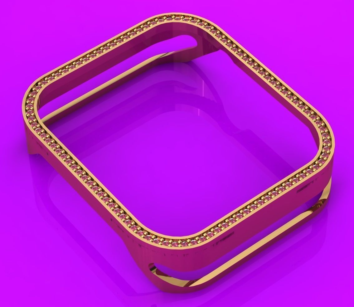 APPLE WATCH BAND WITH STONE 3D print model_1