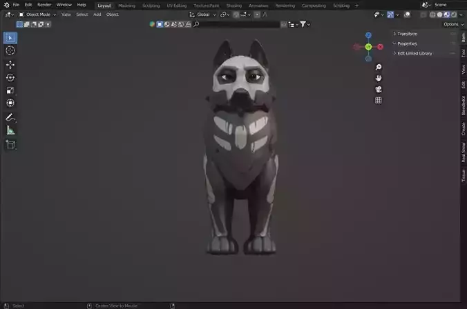 Wolf pup 3D model