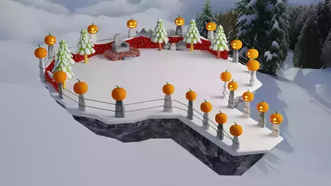 Snow on the flying Rock Environment