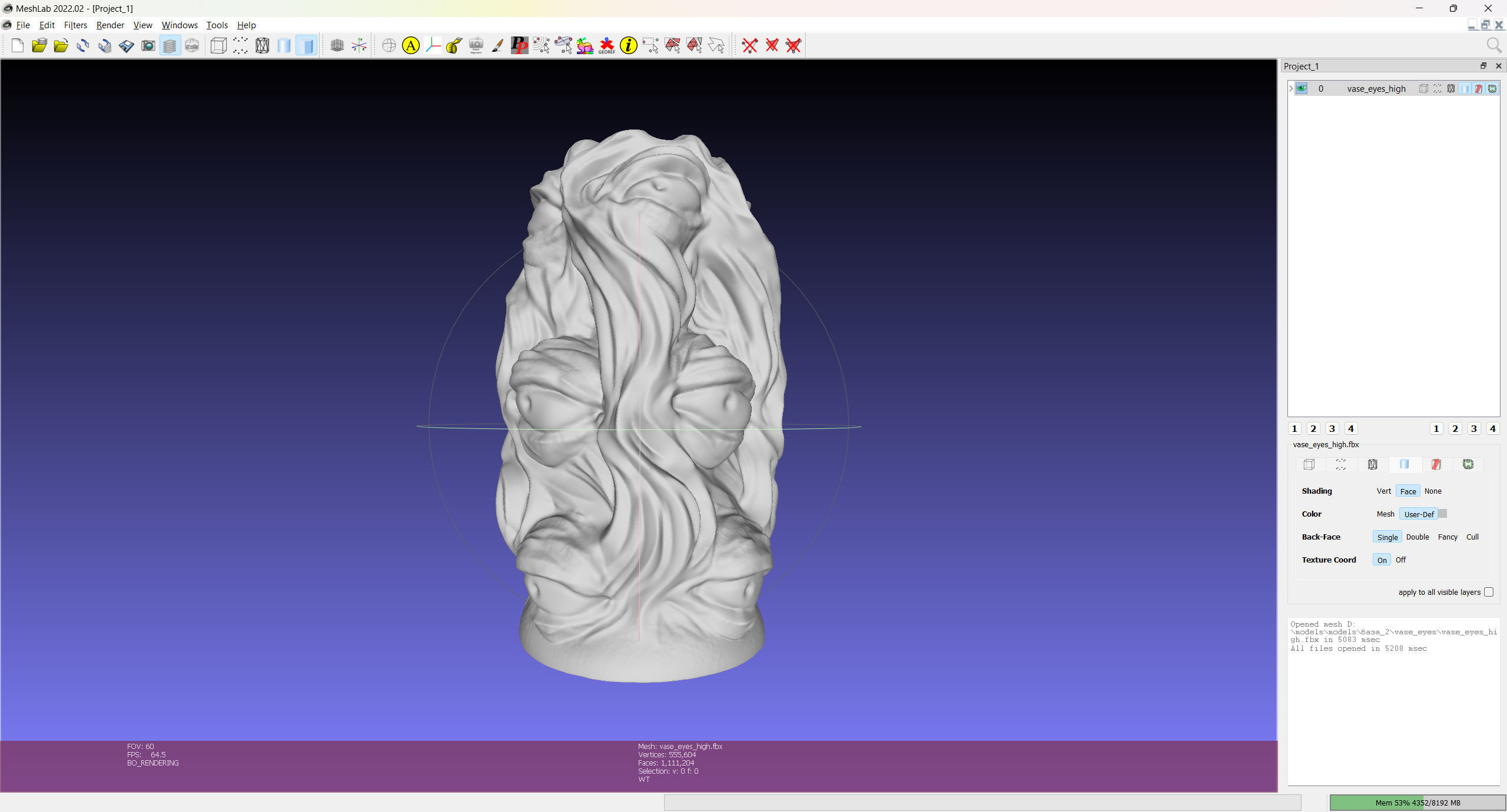 Creepy vase with eyes  low-poly and high-poly Low-poly 3D model_4