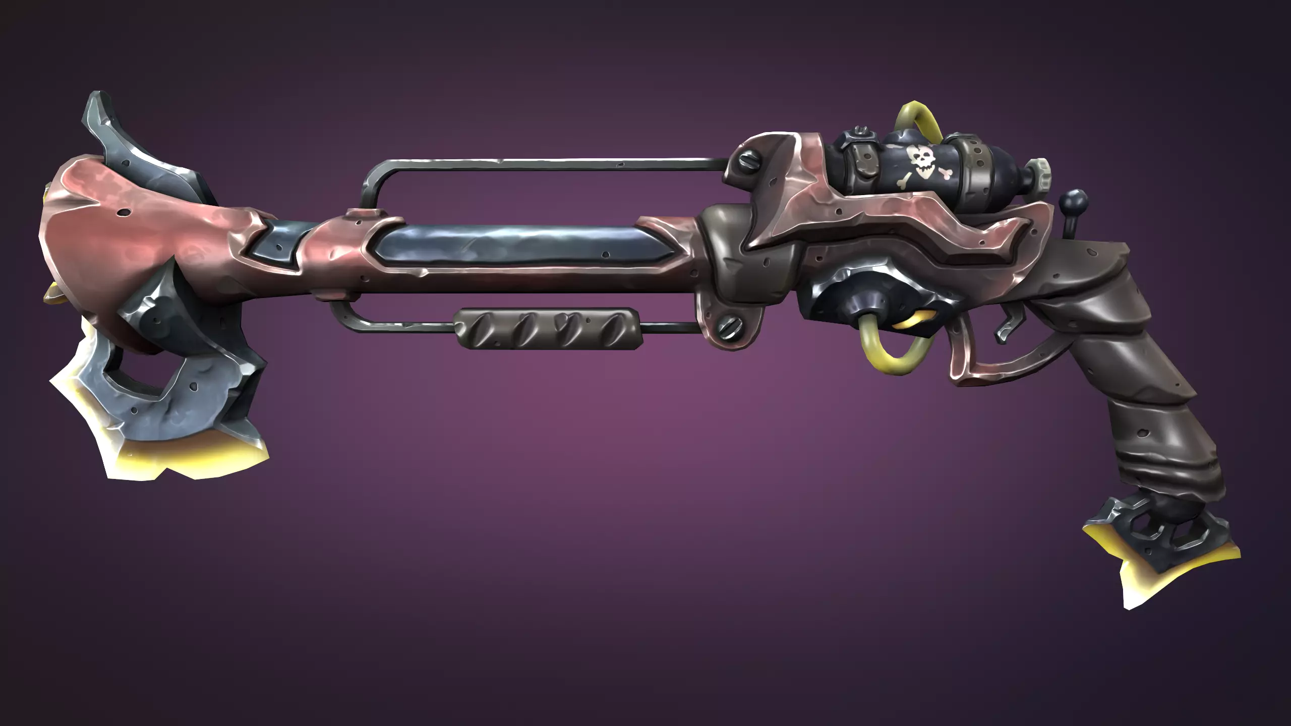 Steampunk musket Low-poly 3D model_0