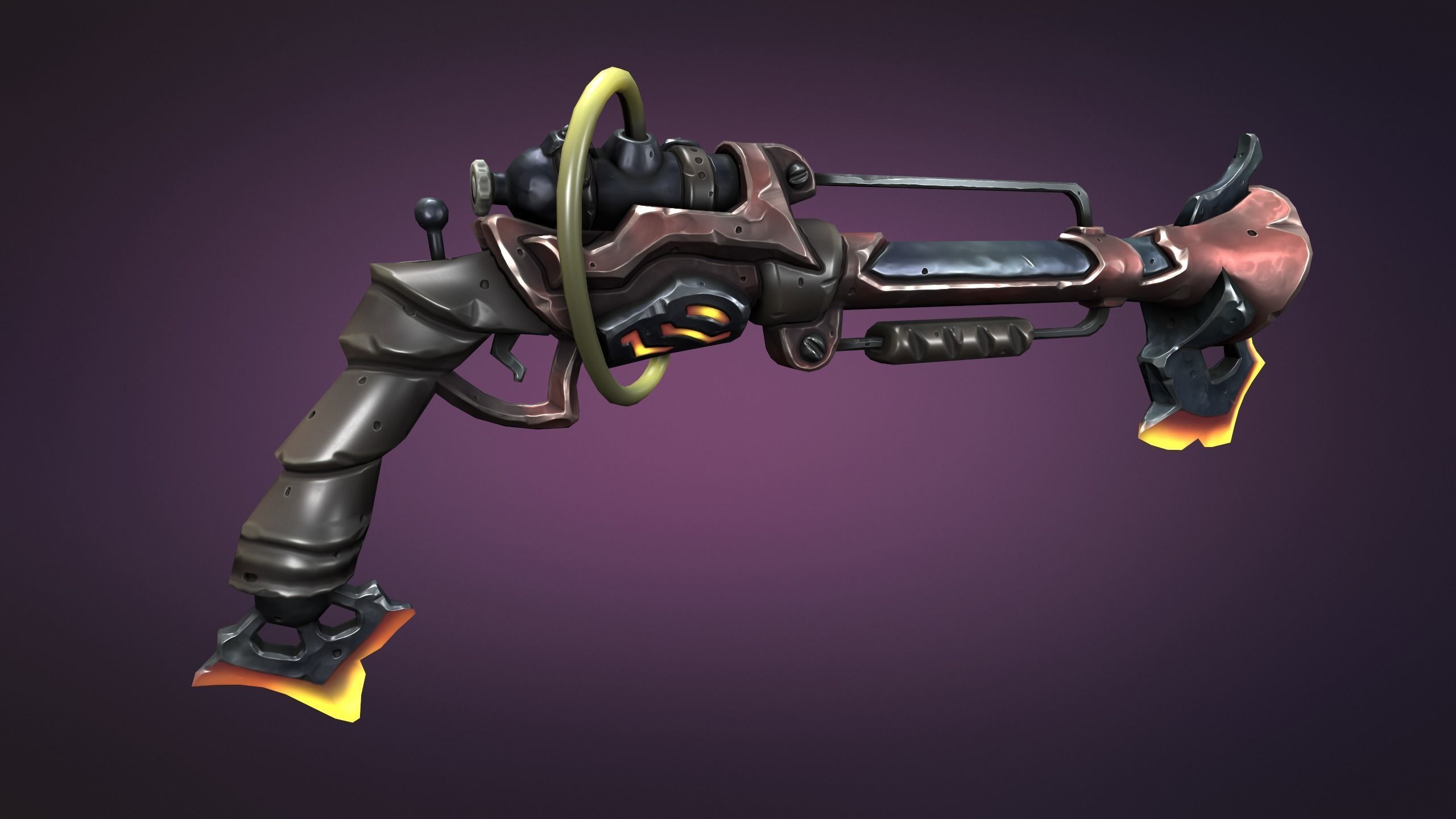 Steampunk musket Low-poly 3D model_11