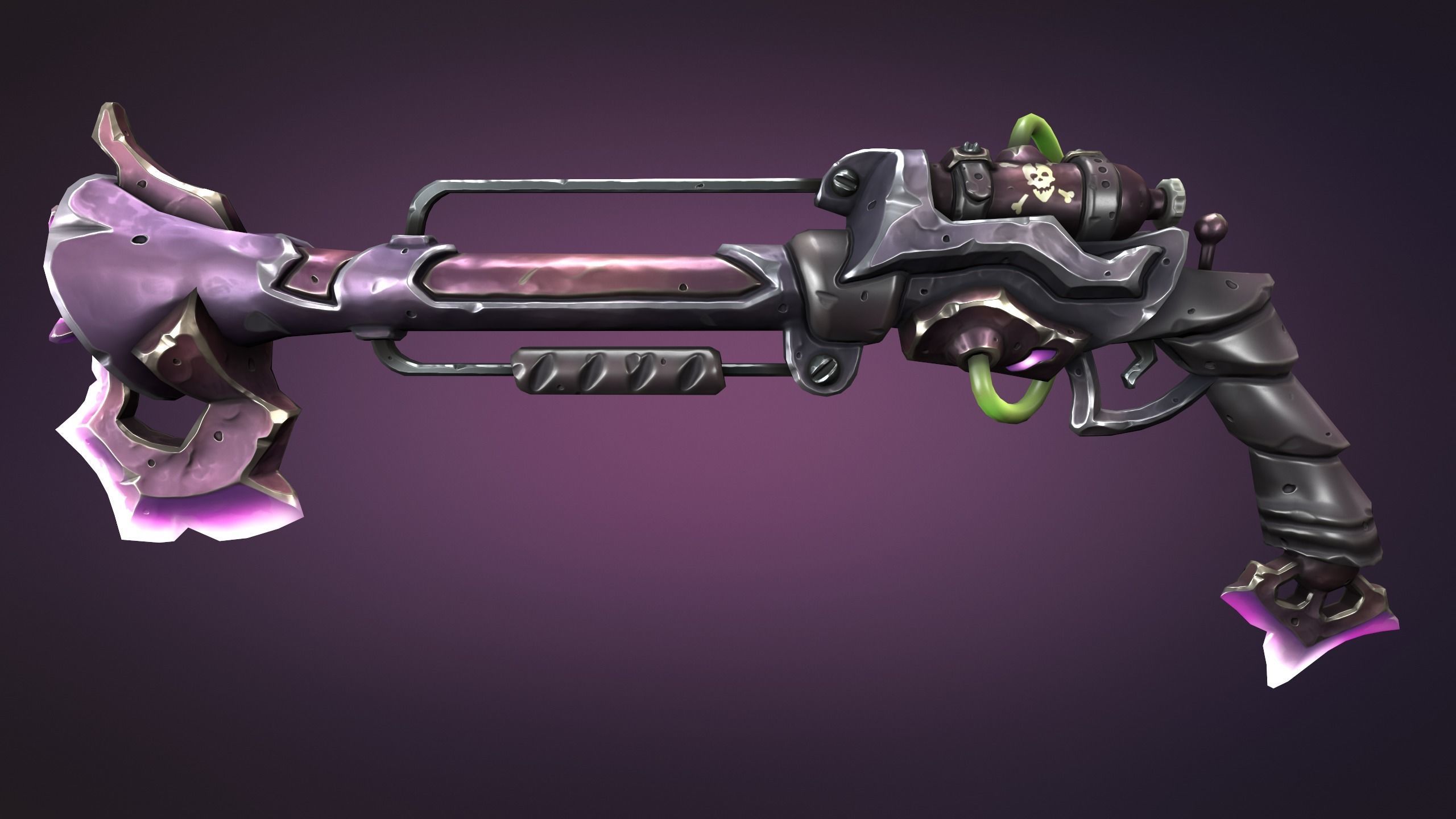 Steampunk musket Low-poly 3D model_6