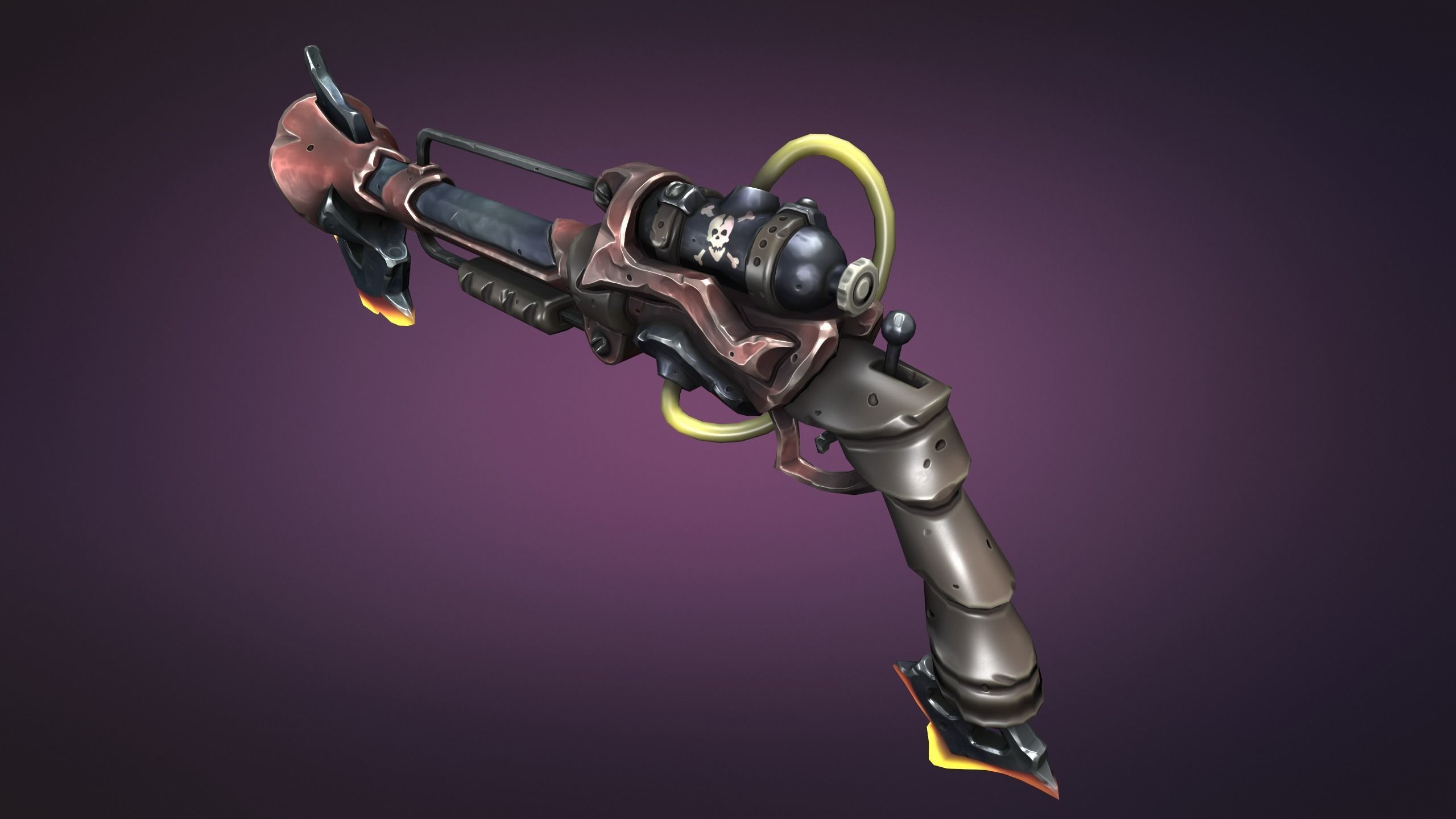Steampunk musket Low-poly 3D model_10
