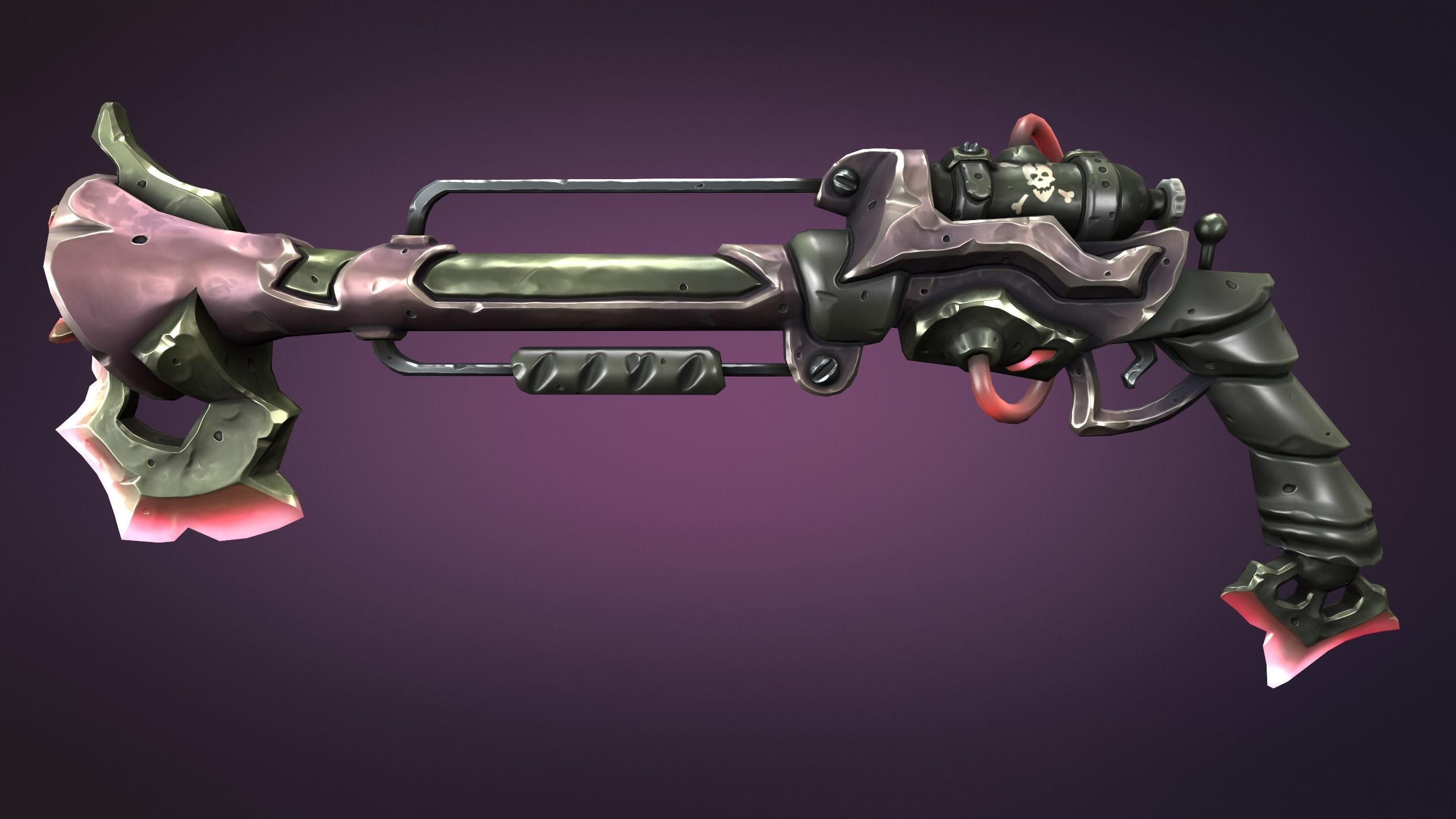 Steampunk musket Low-poly 3D model_8