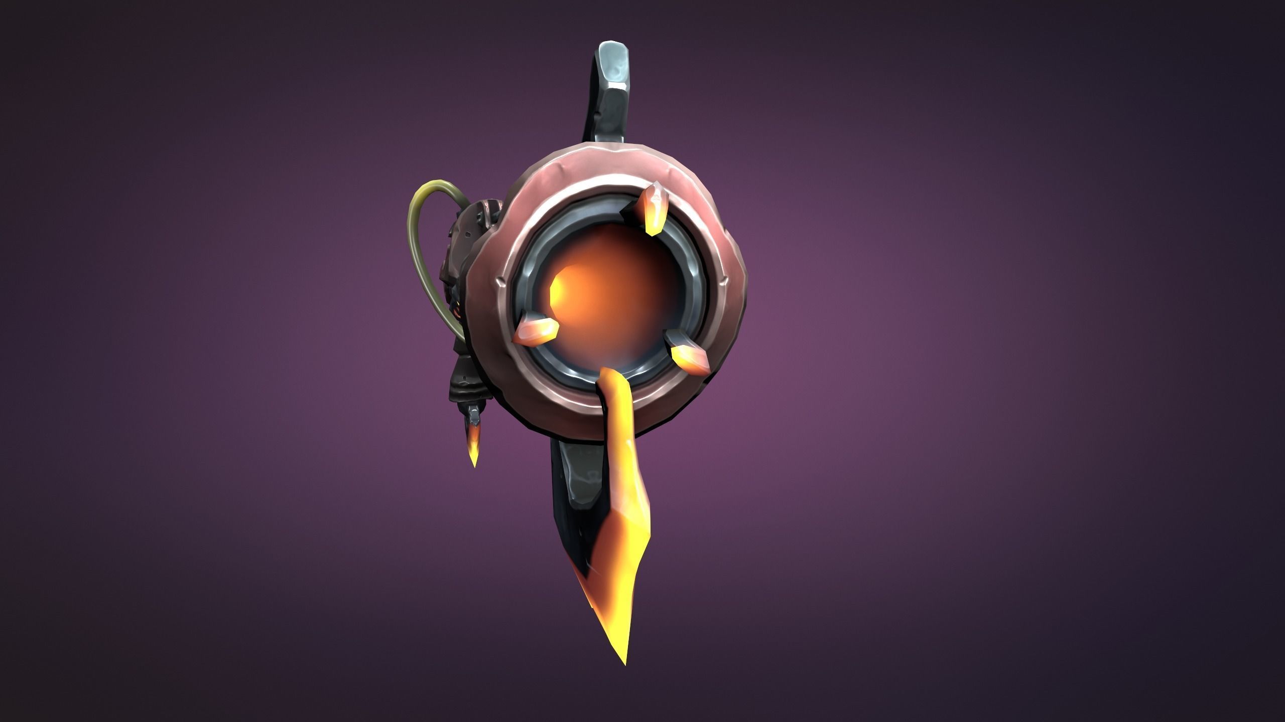 Steampunk musket Low-poly 3D model_12