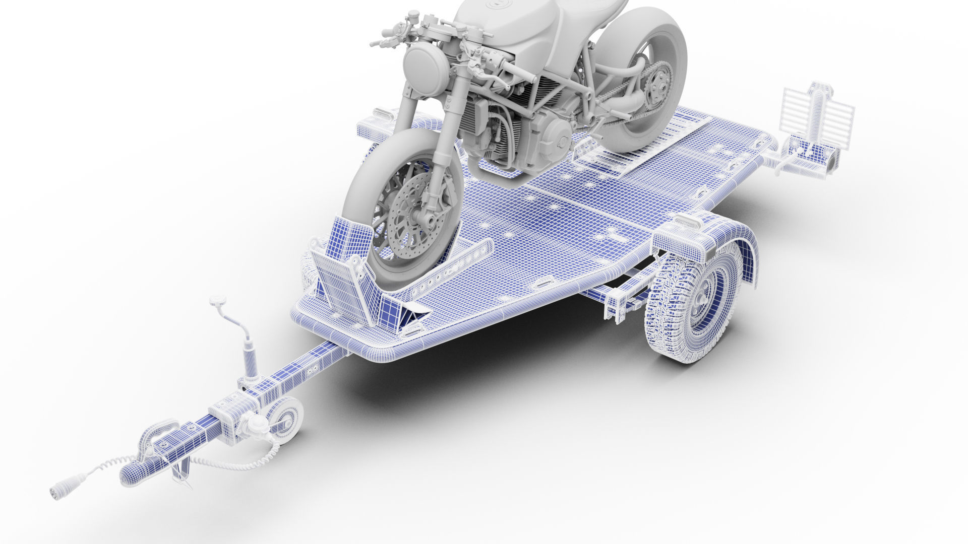 Motorcycle trailer 3D model_22