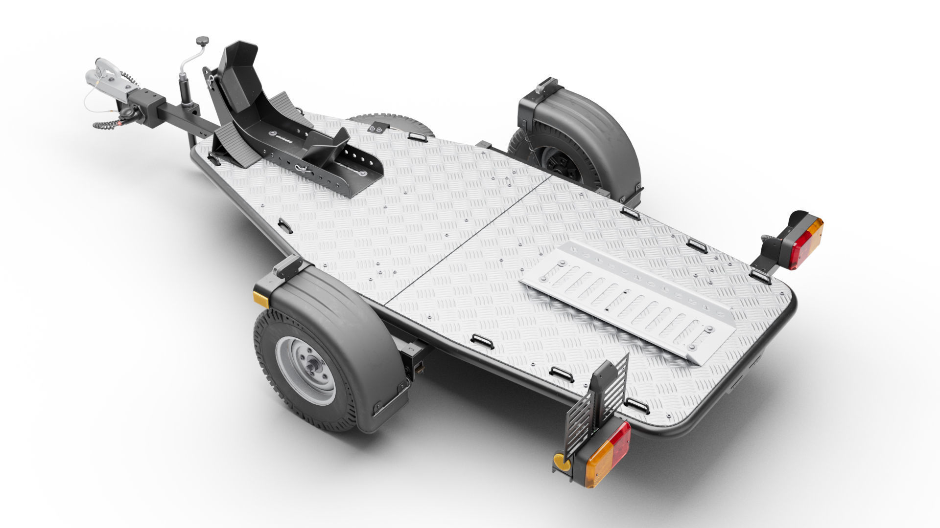 Motorcycle trailer 3D model_3