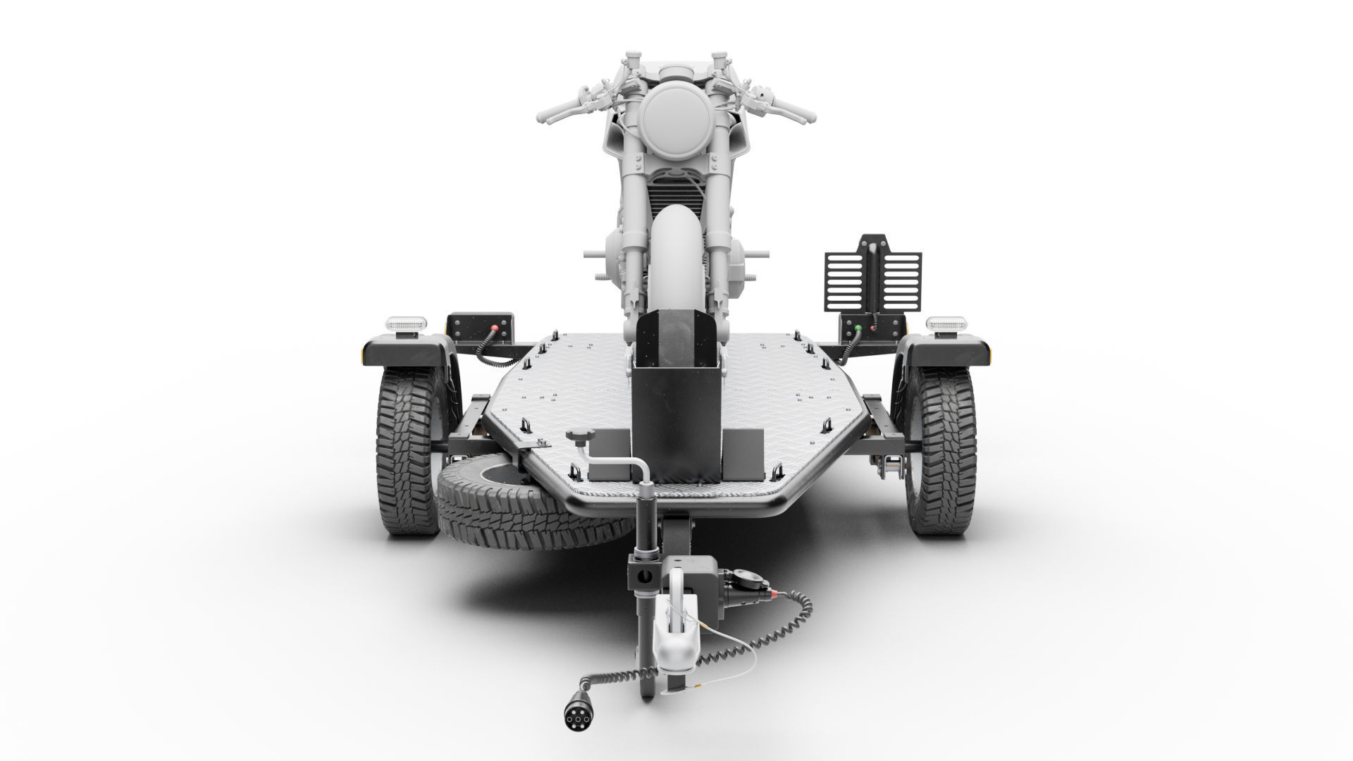 Motorcycle trailer 3D model_4