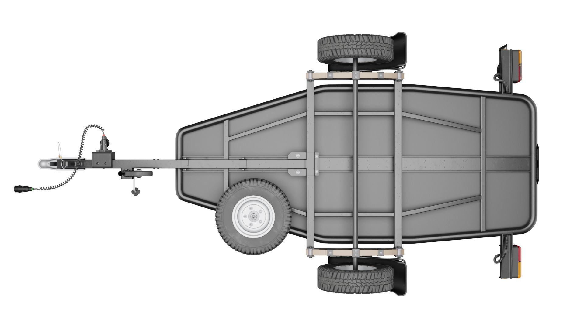 Motorcycle trailer 3D model_9