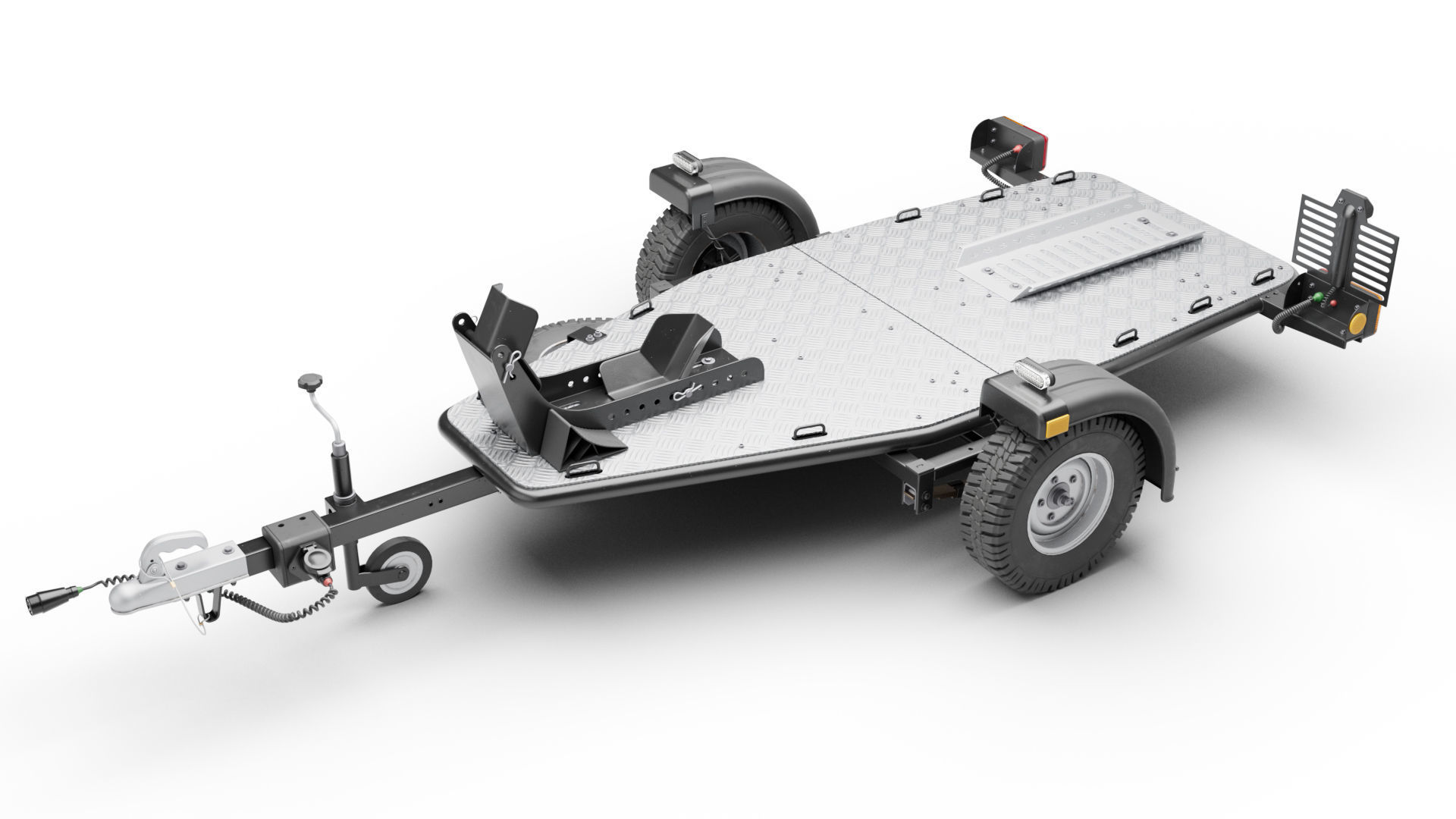 Motorcycle trailer 3D model_2