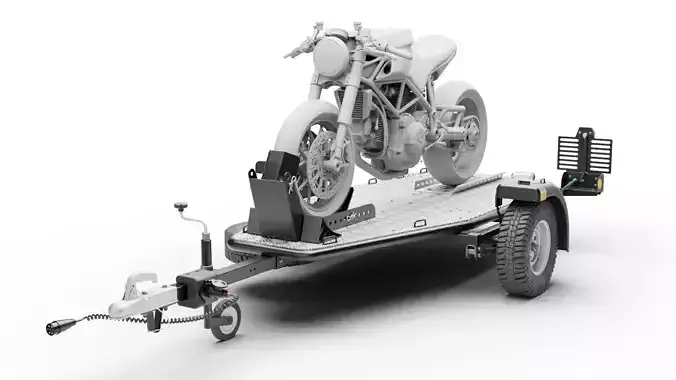 Motorcycle trailer 3D model