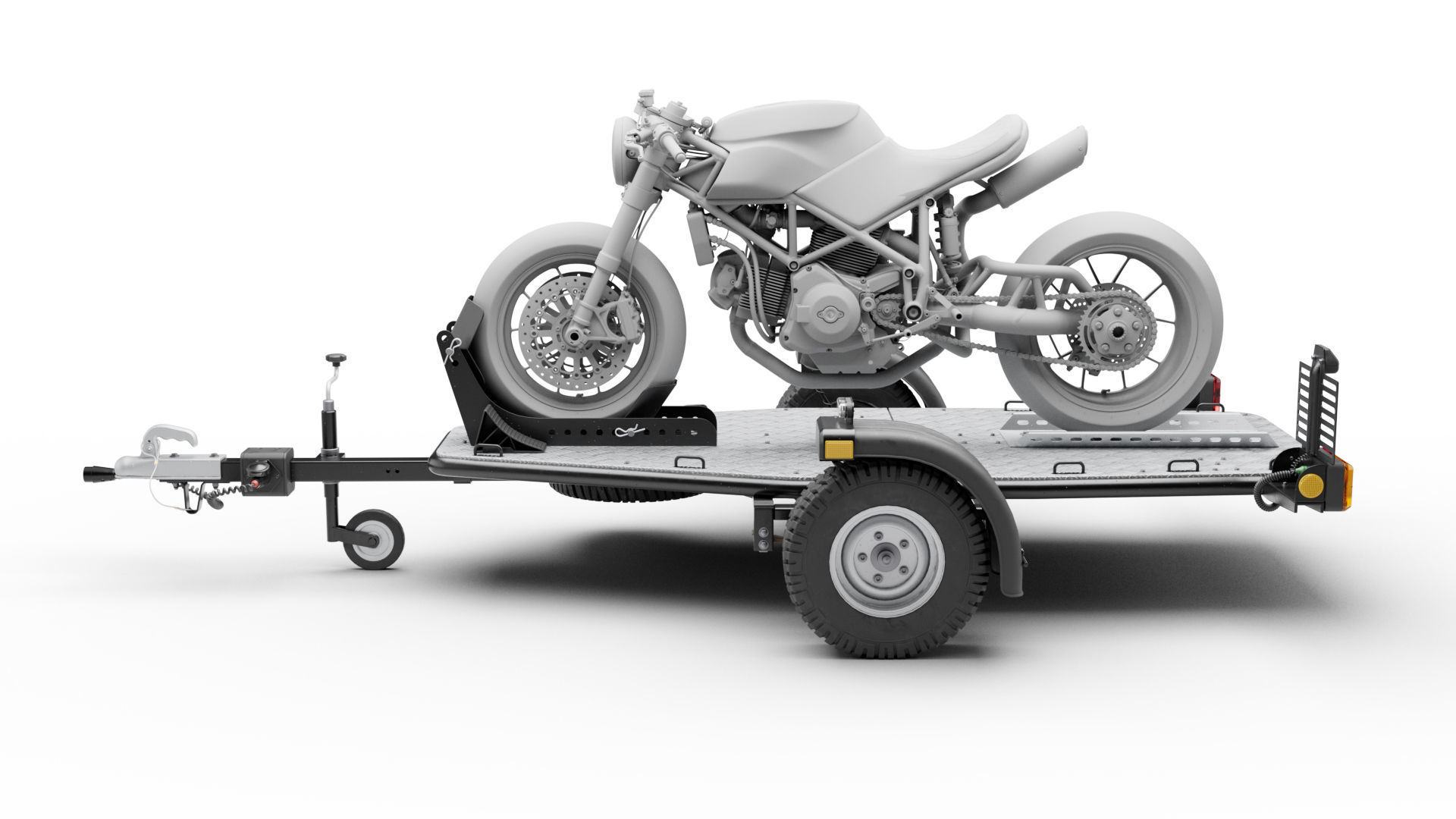 Motorcycle trailer 3D model_5