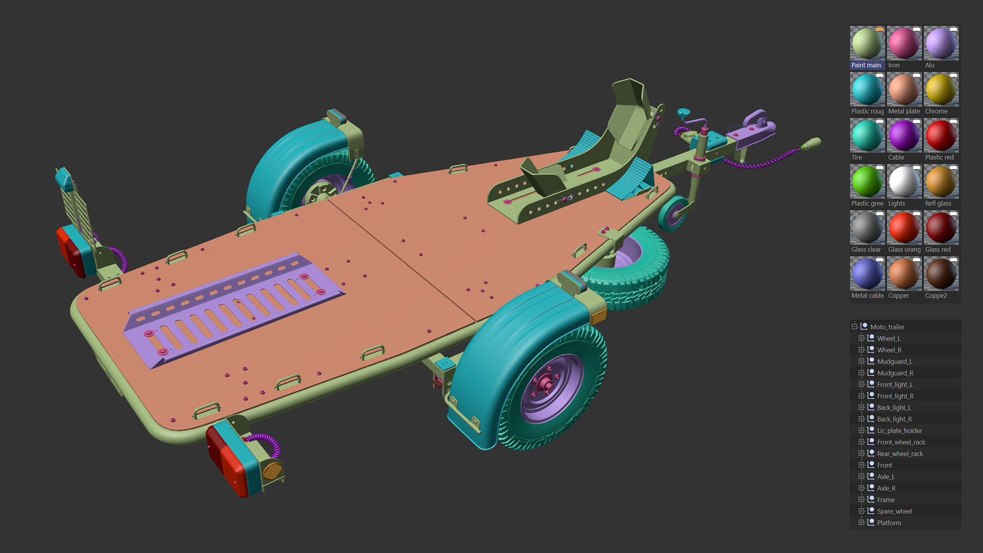 Motorcycle trailer 3D model_33