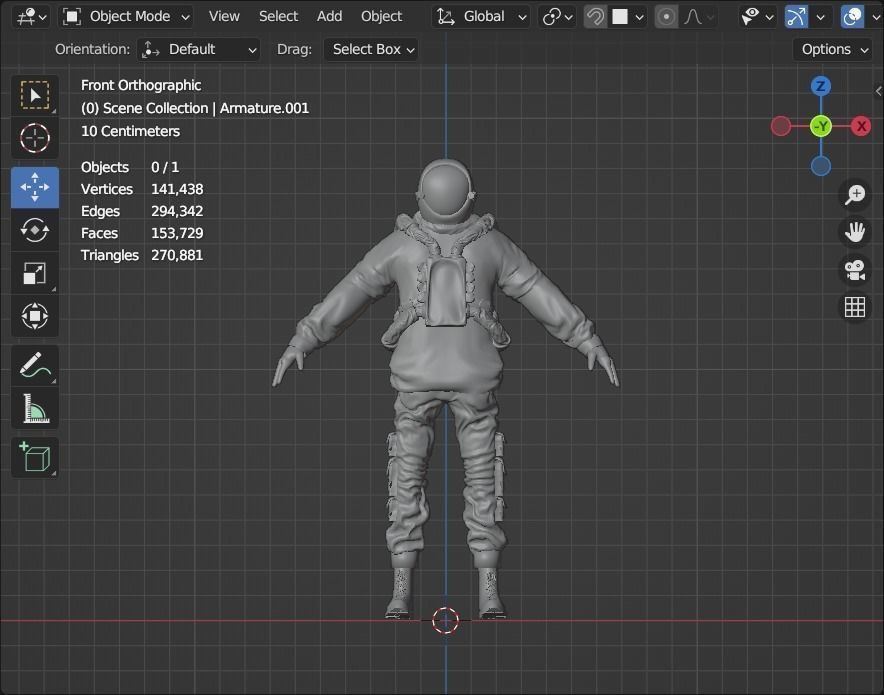 Space suit - Scifi Astro Cyber  Low-poly 3D model_16