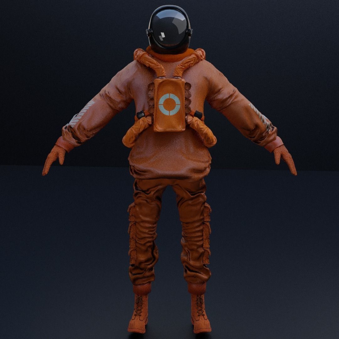 Space suit - Scifi Astro Cyber  Low-poly 3D model_14