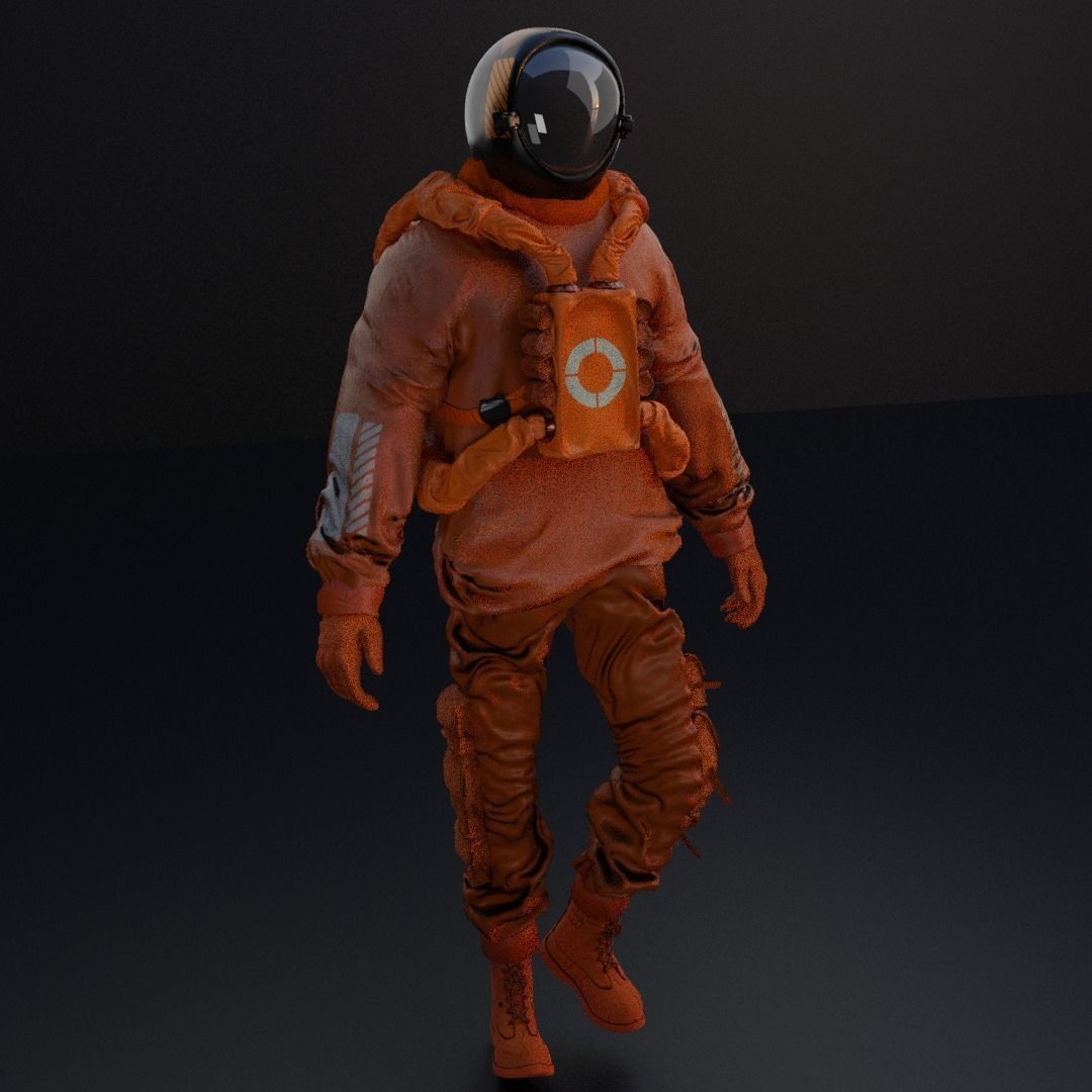 Space suit - Scifi Astro Cyber  Low-poly 3D model_8