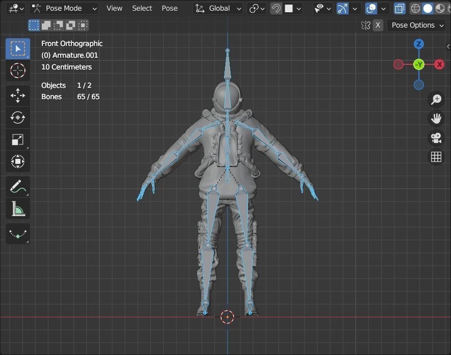 Space suit - Scifi Astro Cyber  Low-poly 3D model_17