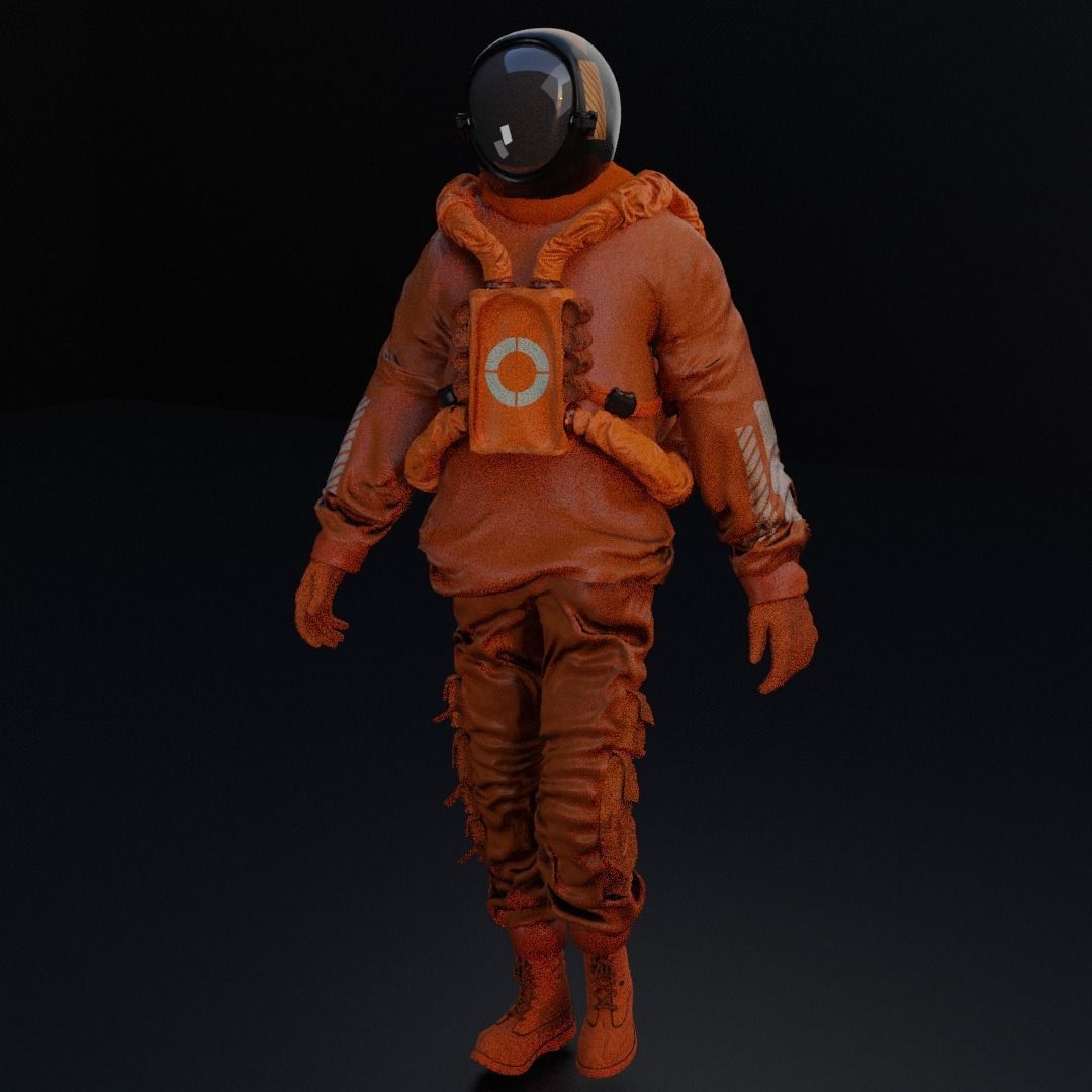 Space suit - Scifi Astro Cyber  Low-poly 3D model_9