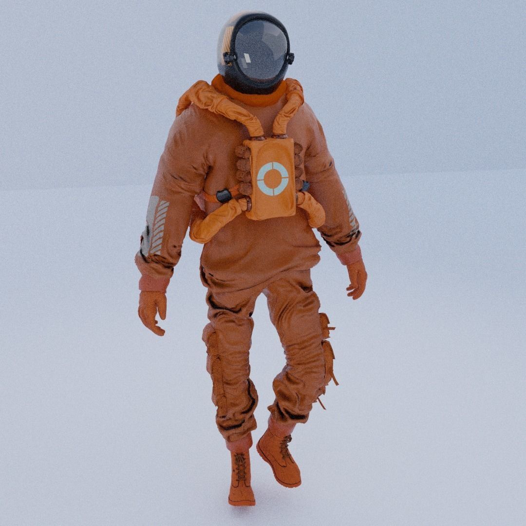 Space suit - Scifi Astro Cyber  Low-poly 3D model_10