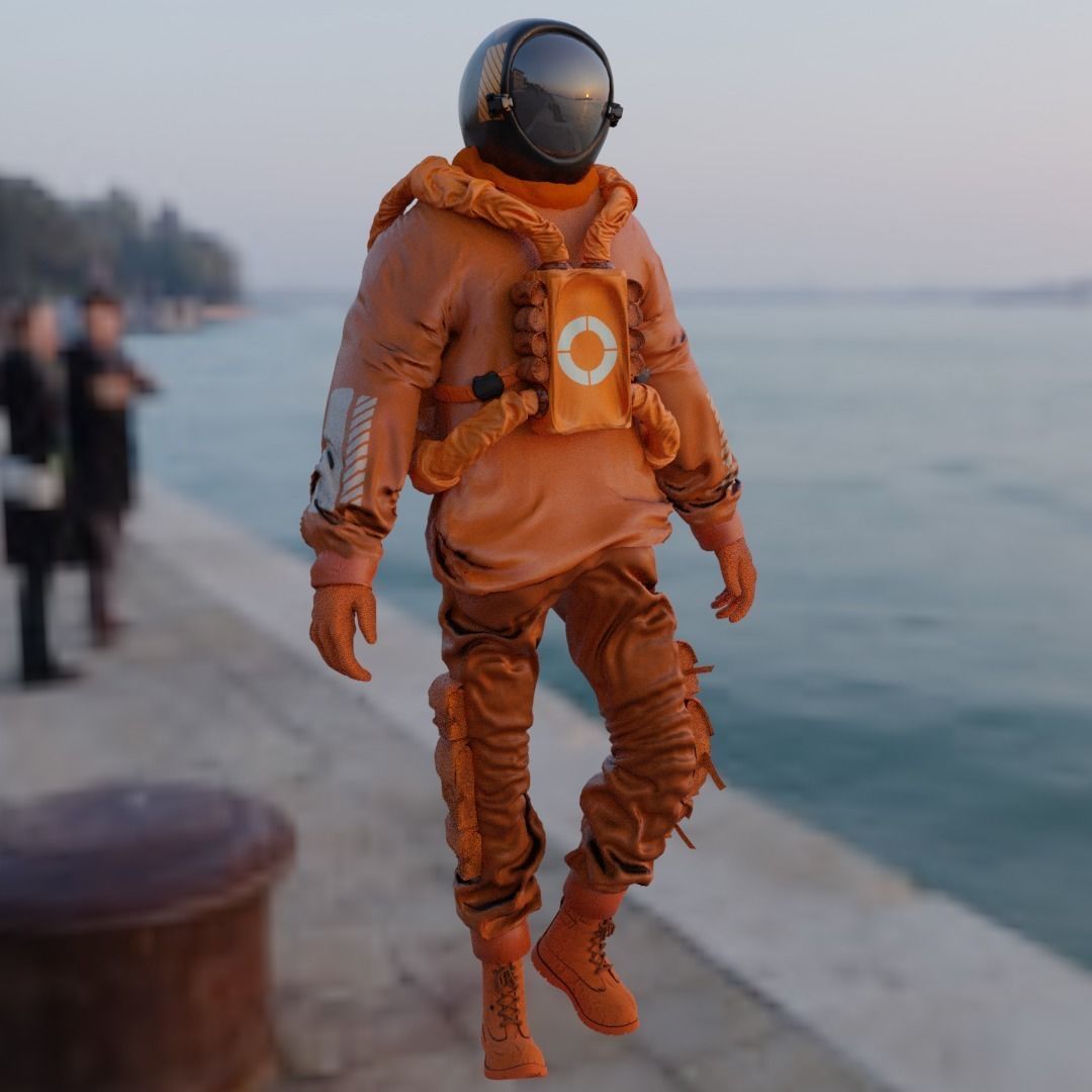 Space suit - Scifi Astro Cyber  Low-poly 3D model_6