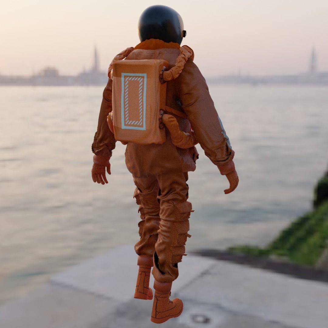 Space suit - Scifi Astro Cyber  Low-poly 3D model_5