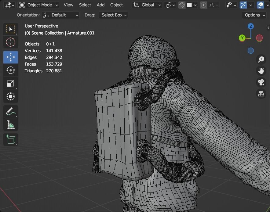 Space suit - Scifi Astro Cyber  Low-poly 3D model_20