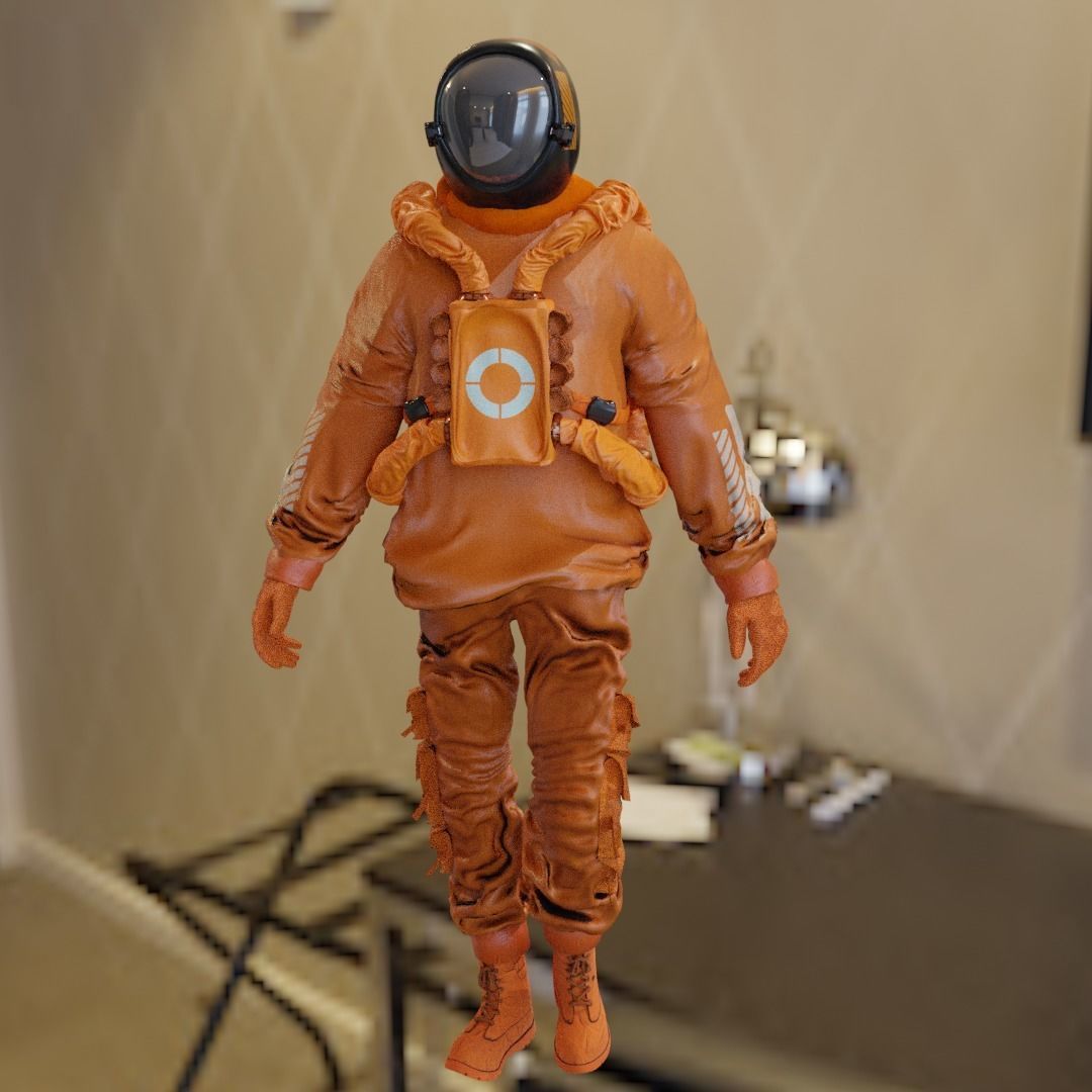 Space suit - Scifi Astro Cyber  Low-poly 3D model_22