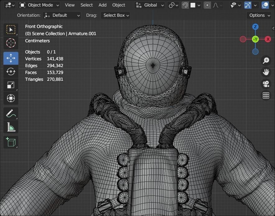 Space suit - Scifi Astro Cyber  Low-poly 3D model_18