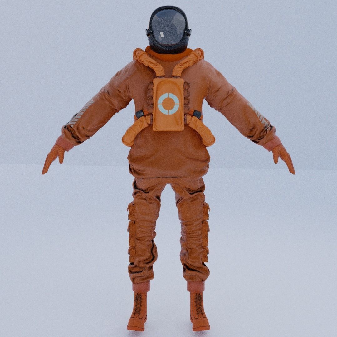 Space suit - Scifi Astro Cyber  Low-poly 3D model_13