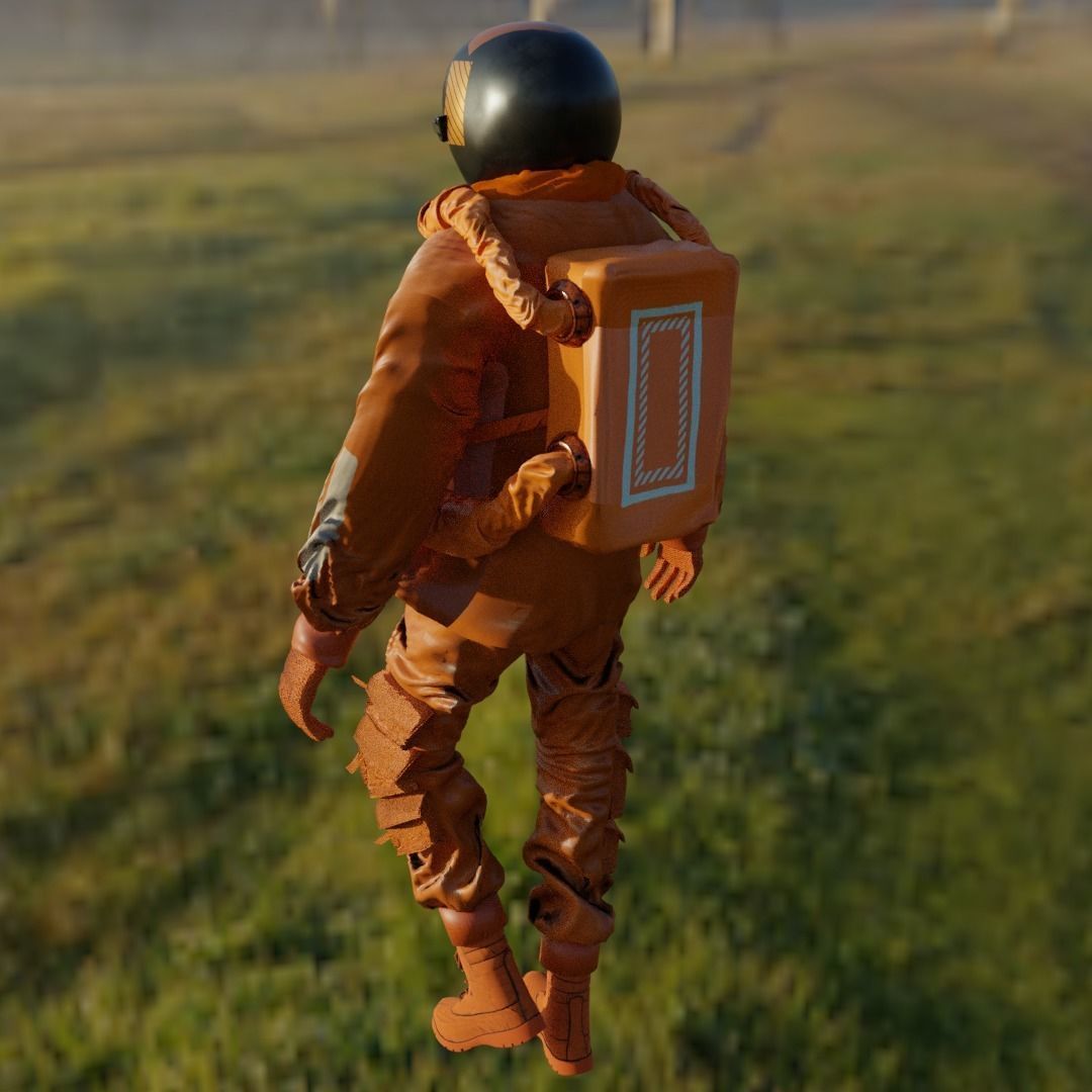Space suit - Scifi Astro Cyber  Low-poly 3D model_3