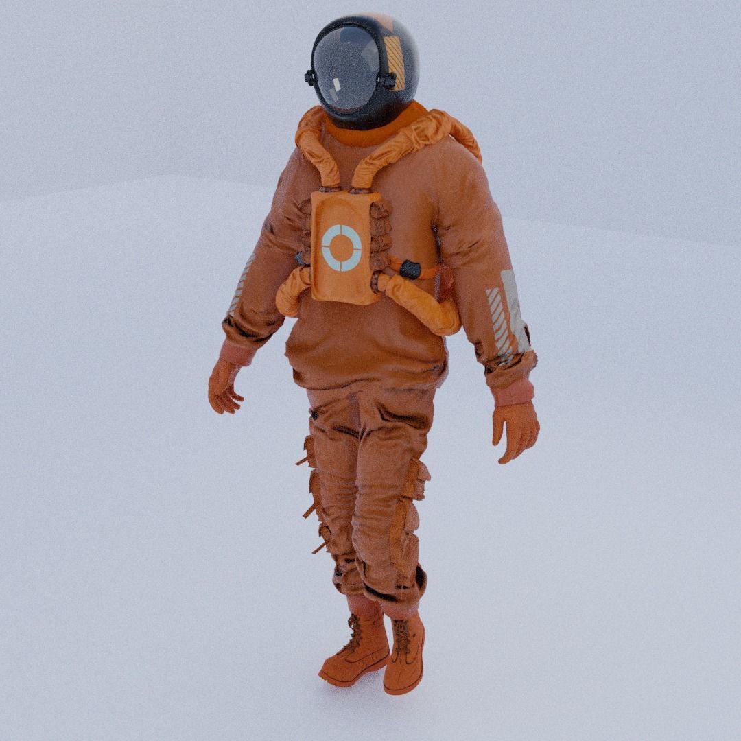 Space suit - Scifi Astro Cyber  Low-poly 3D model_11