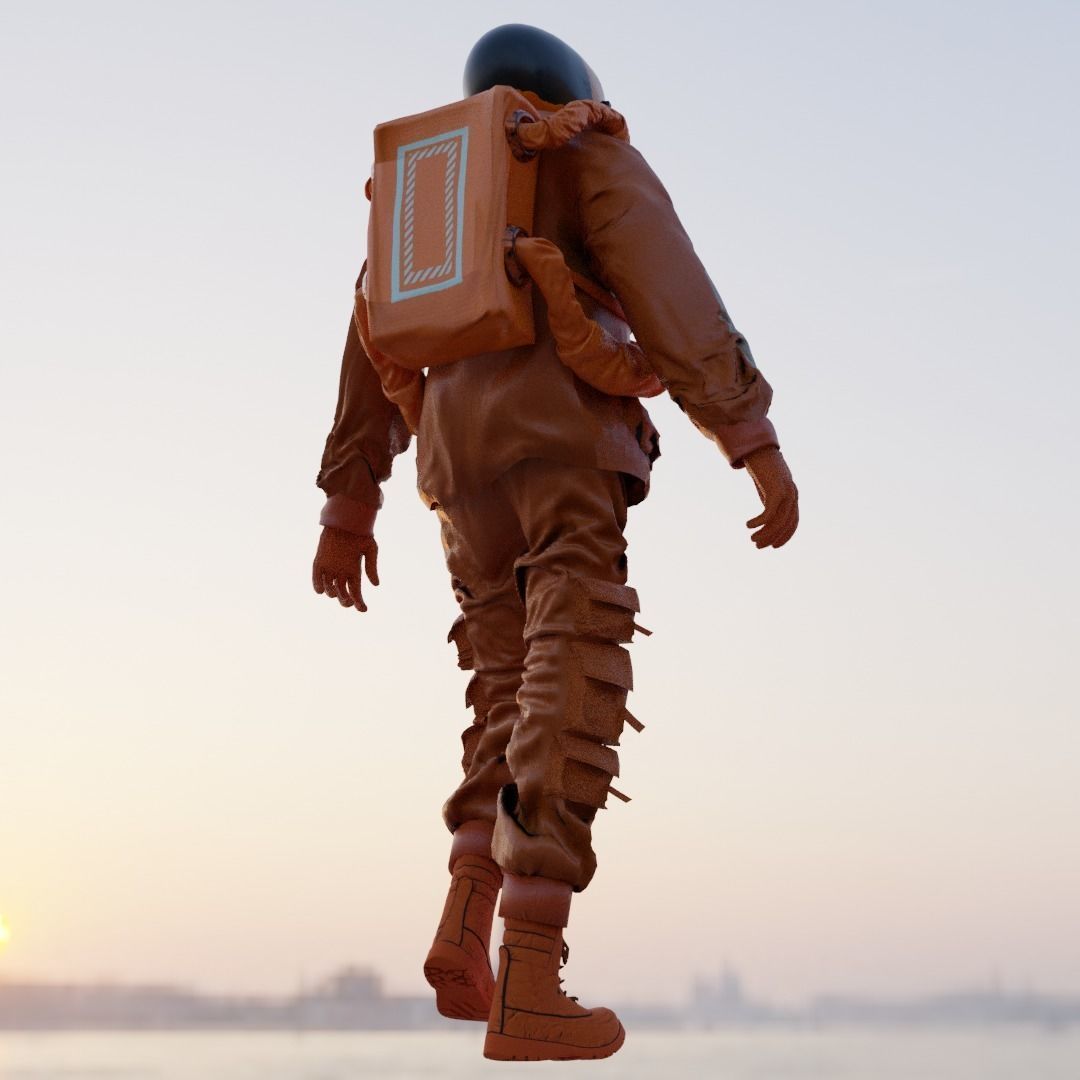 Space suit - Scifi Astro Cyber  Low-poly 3D model_4