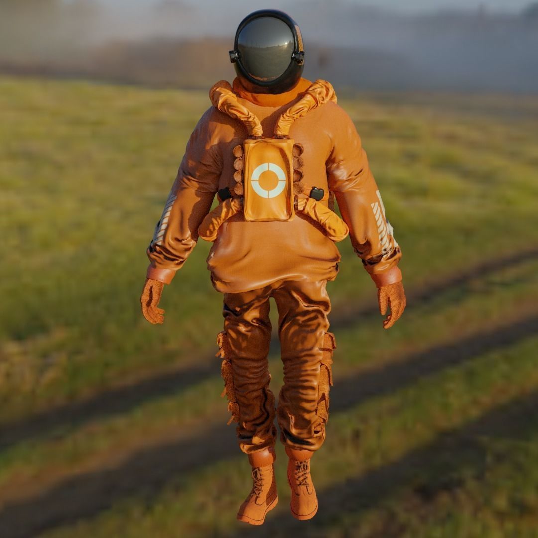 Space suit - Scifi Astro Cyber  Low-poly 3D model_27