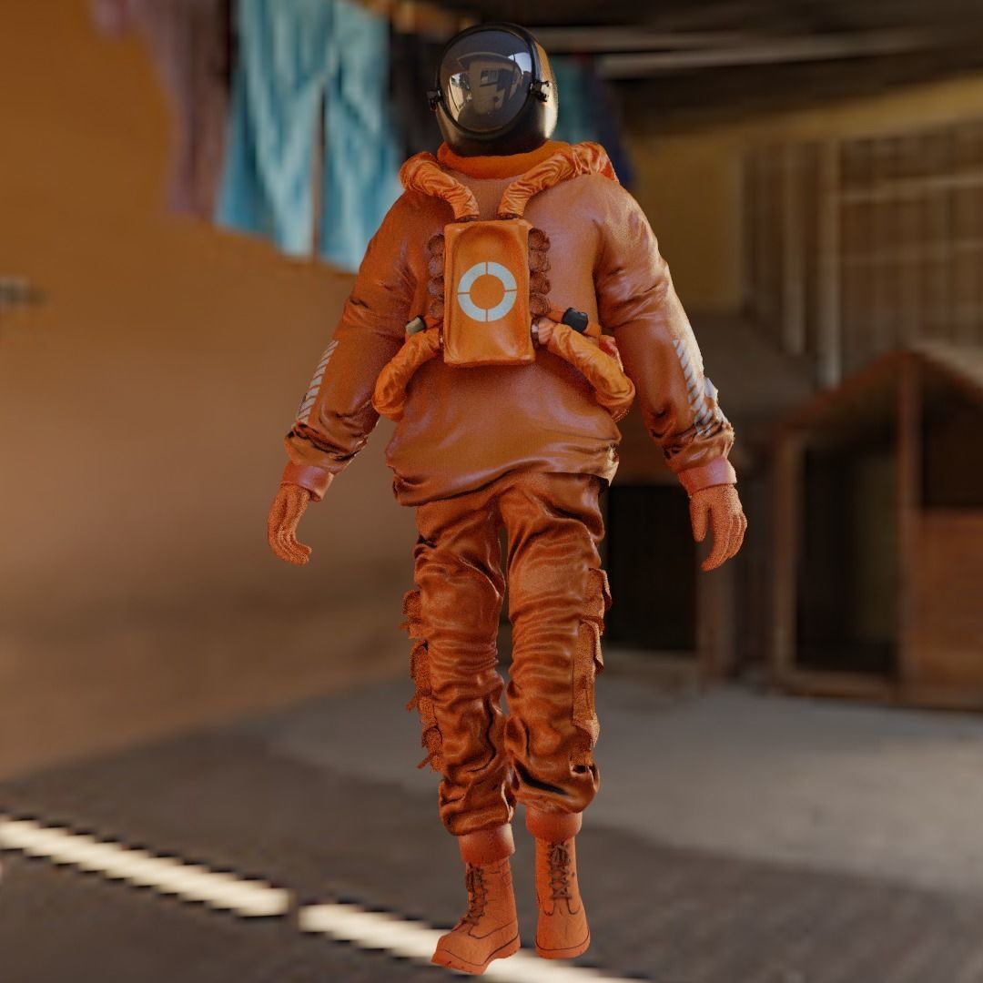 Space suit - Scifi Astro Cyber  Low-poly 3D model_12