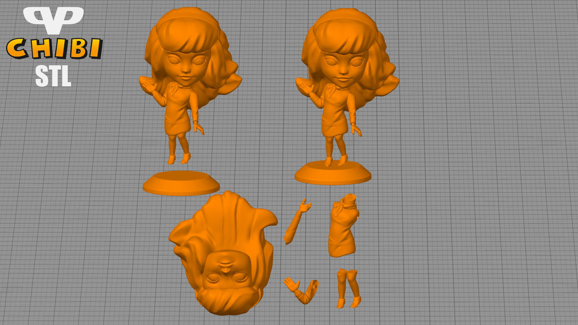 Daphne Chibi STL for 3D Printing ChibiSTL 3DXM 3D print model_1